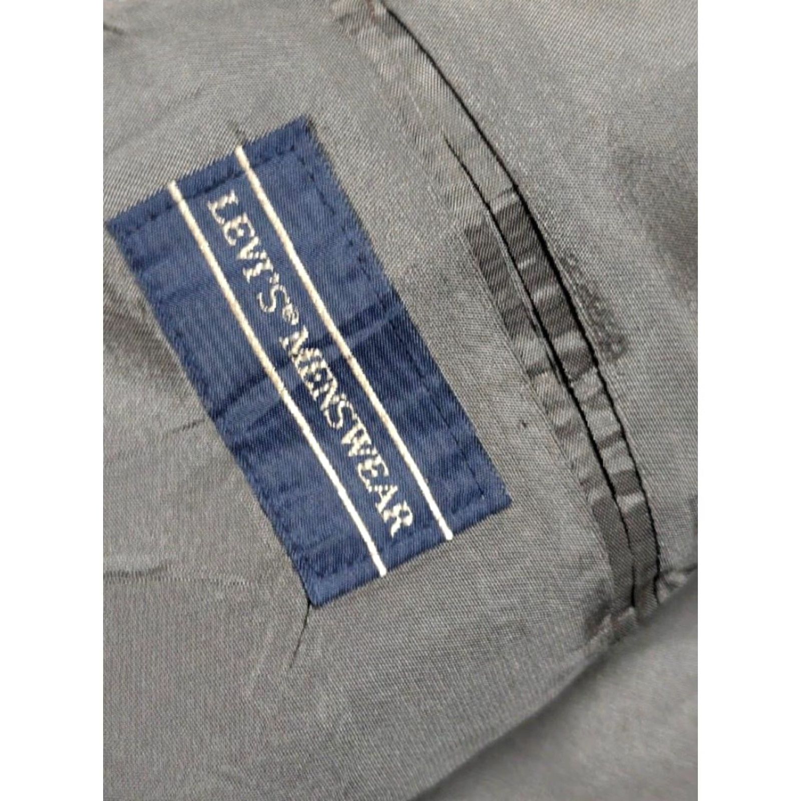 Levi's VINTAGE Levi's Tweed Blazer Mens 44L Gray Herringbone Wool Tweed Two-Button Notch Single-Vented Long Sportscoat US Made Size 44R - 6 Thumbnail