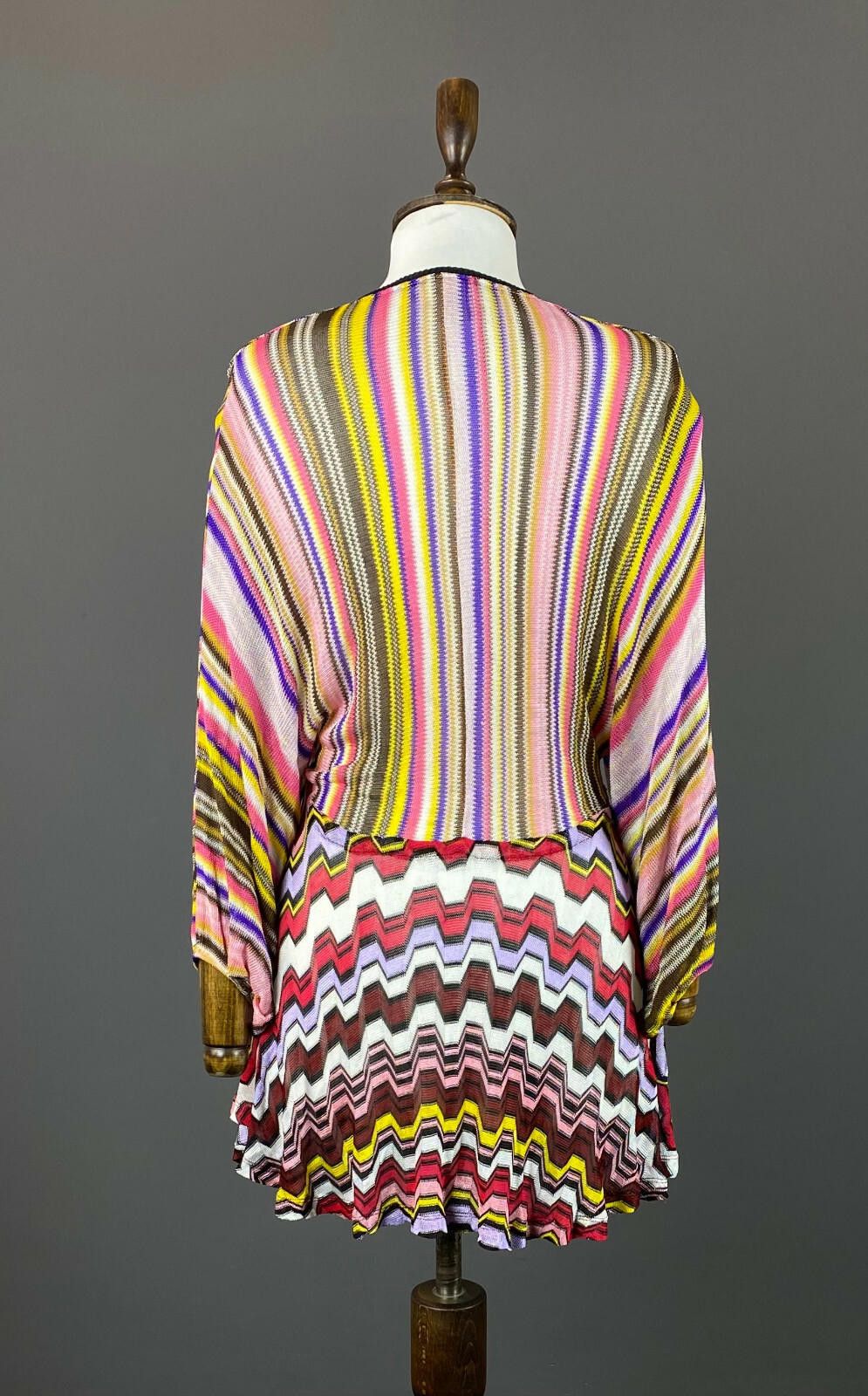 Pink Floyd Pinko Multicolor Stripe Viscose Mesh Sweater Blouse Size XS Size XS / US 0-2 / IT 36-38 - 5 Thumbnail