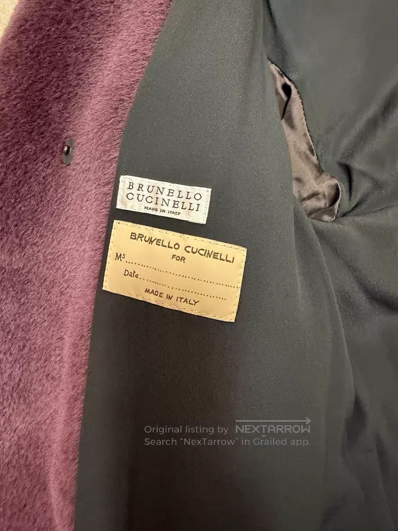 Brunello Cucinelli Brunello Cucinelli Alpaca Wool Robe Coat, Grape Purple Size XS / US 0-2 / IT 36-38 - 8 Thumbnail