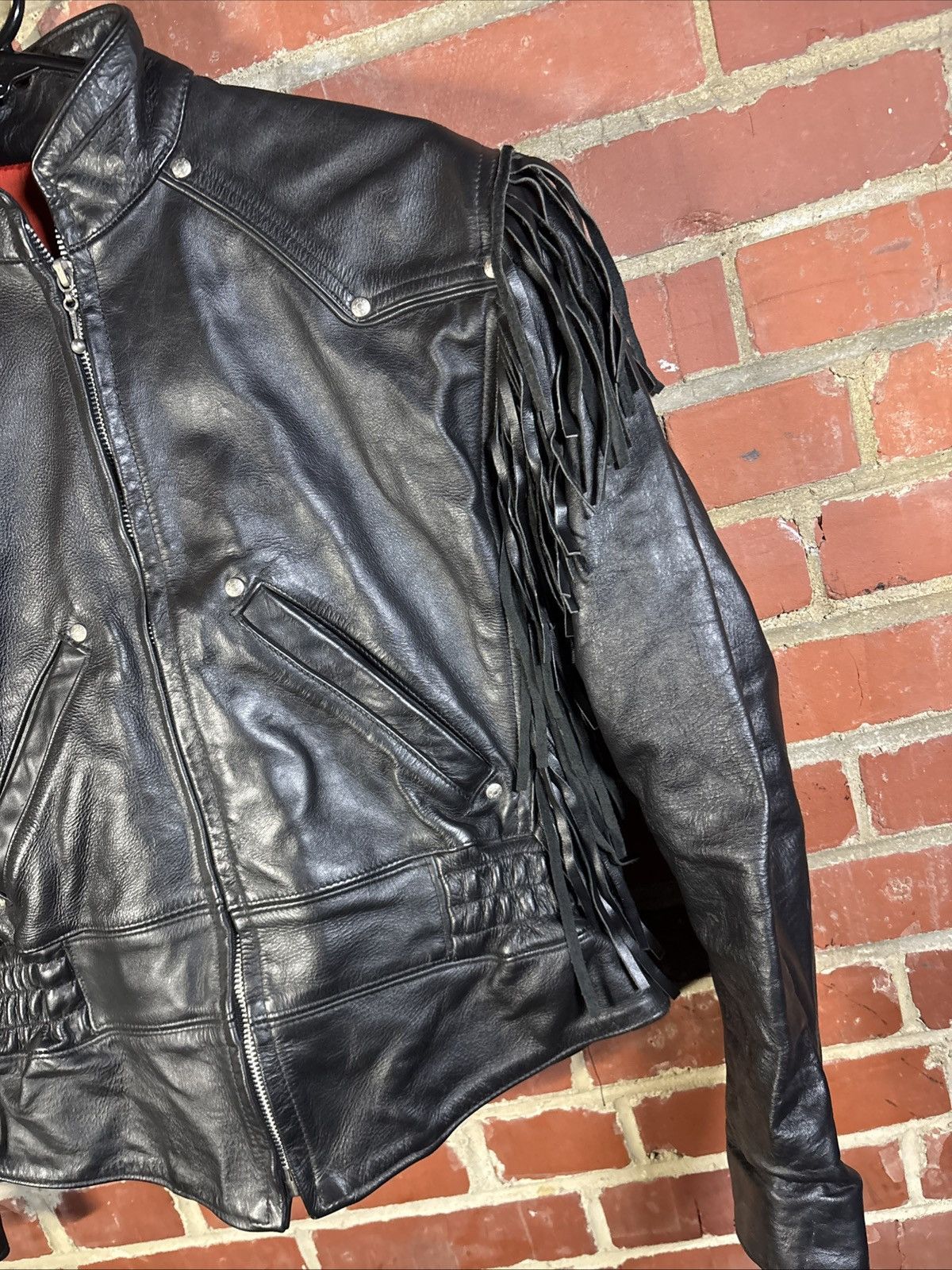 Harley Davidson Vintage Y2k Harley Davidson Leather Jacket Fringe USA XS Size XS / US 0-2 / IT 36-38 - 2 Thumbnail
