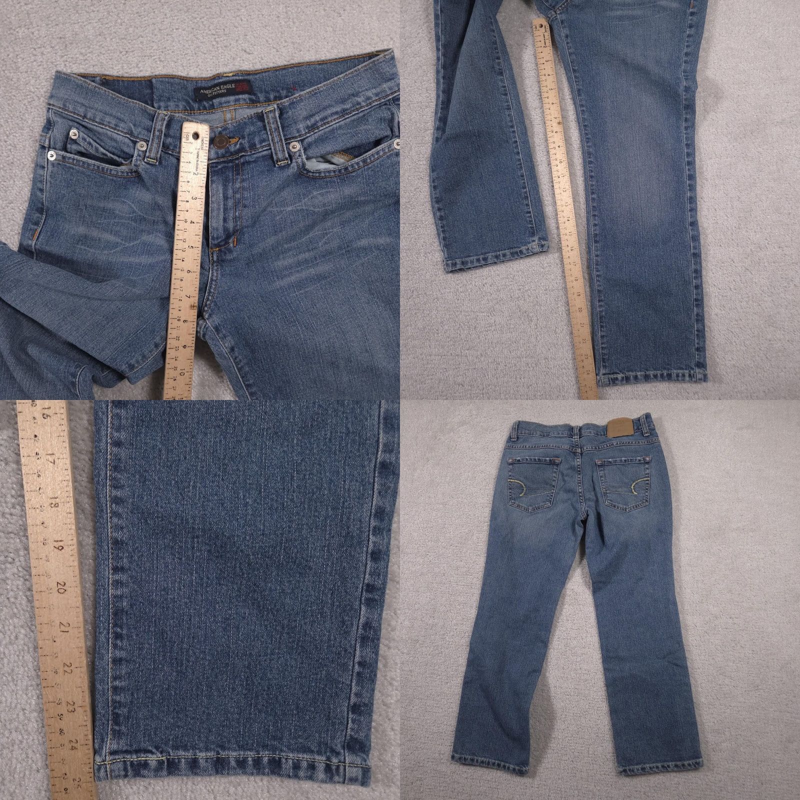 Vintage VINTAGE American Eagle Jeans Womens 4 Straight Leg Denim Mid Rise Blue Cotton Polyester Spandex Size 27" / US 4 / IT 40 - 8 Thumbnail