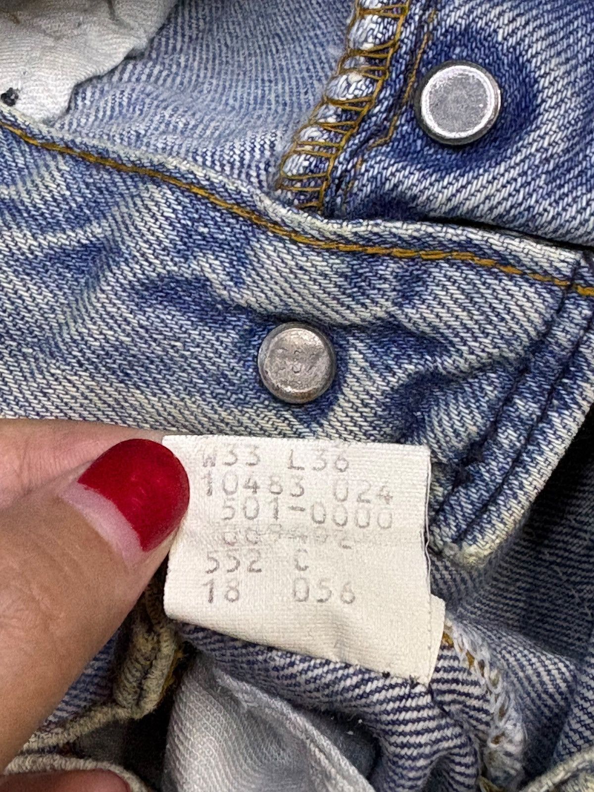 Levi's Vintage 80s Levis 501 Mud Wash Distressed Loose Jeans Size US 30 / EU 46 - 10 Thumbnail