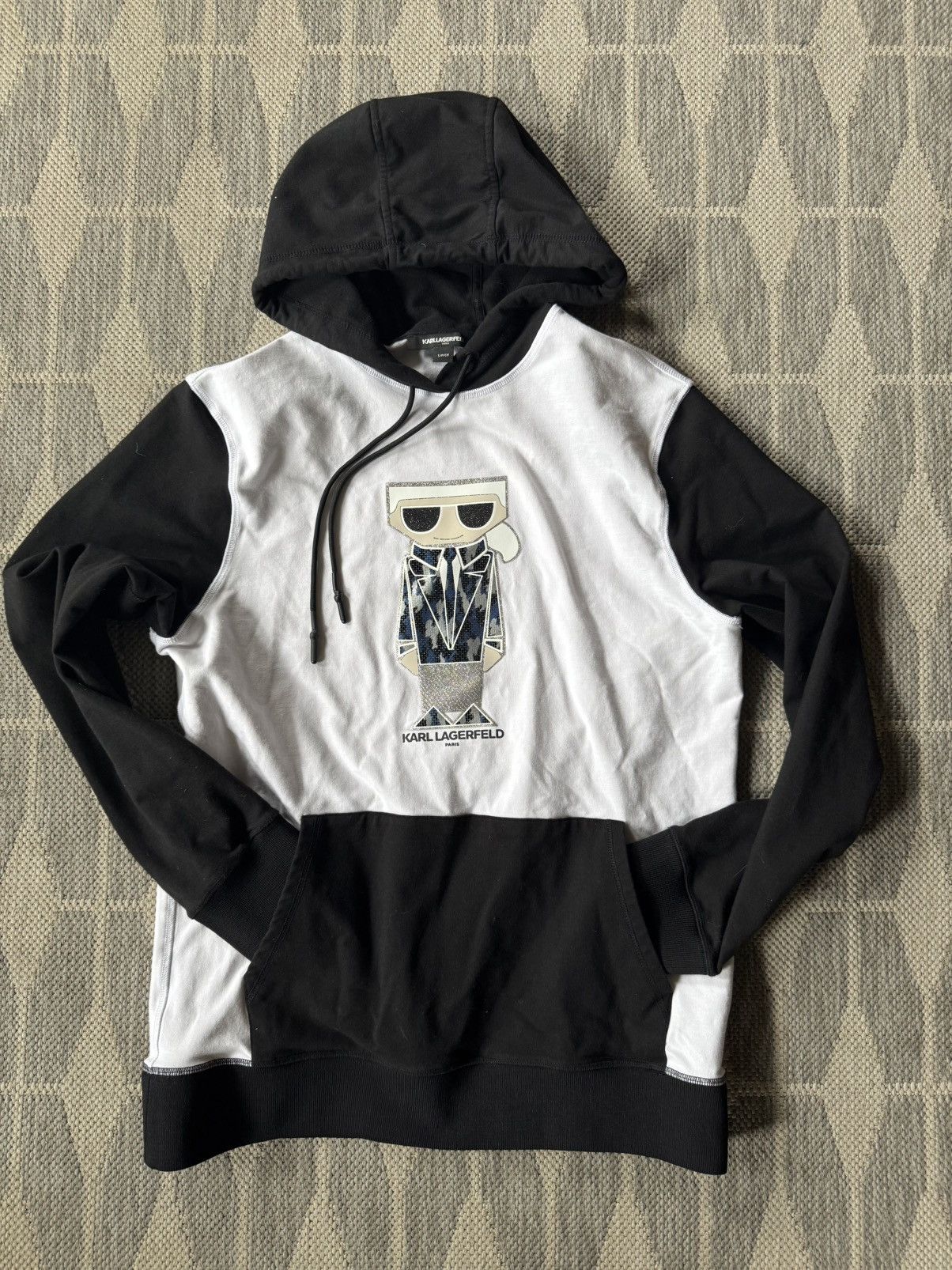 Karl Lagerfeld Karl Lagerfeld Graphic Embellished Color Block Hoodie, Small Size US S / EU 44-46 / 1 - 3 Thumbnail