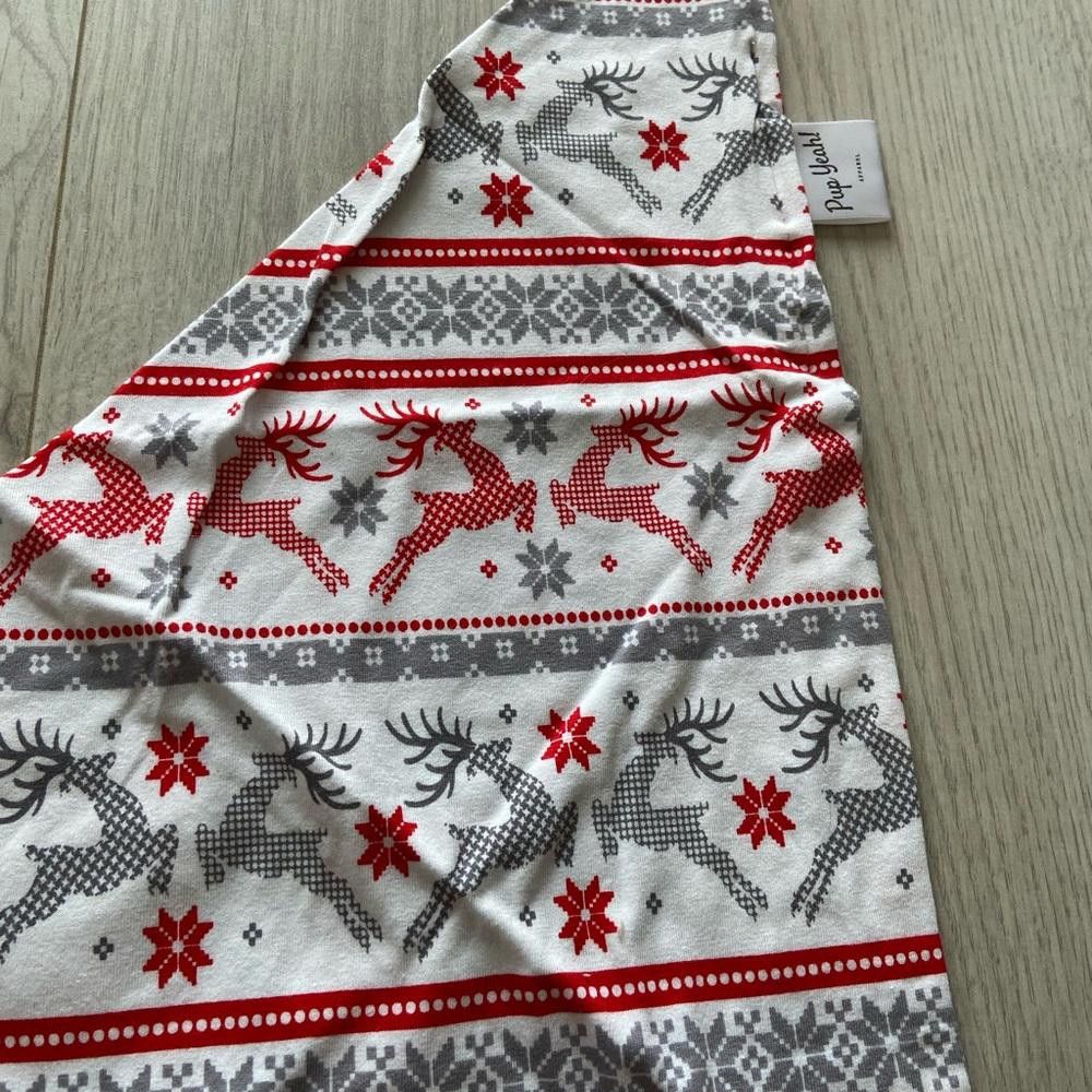 Designer Pup Yeah White Christmas Dog Bandana Size ONE SIZE - 5 Thumbnail
