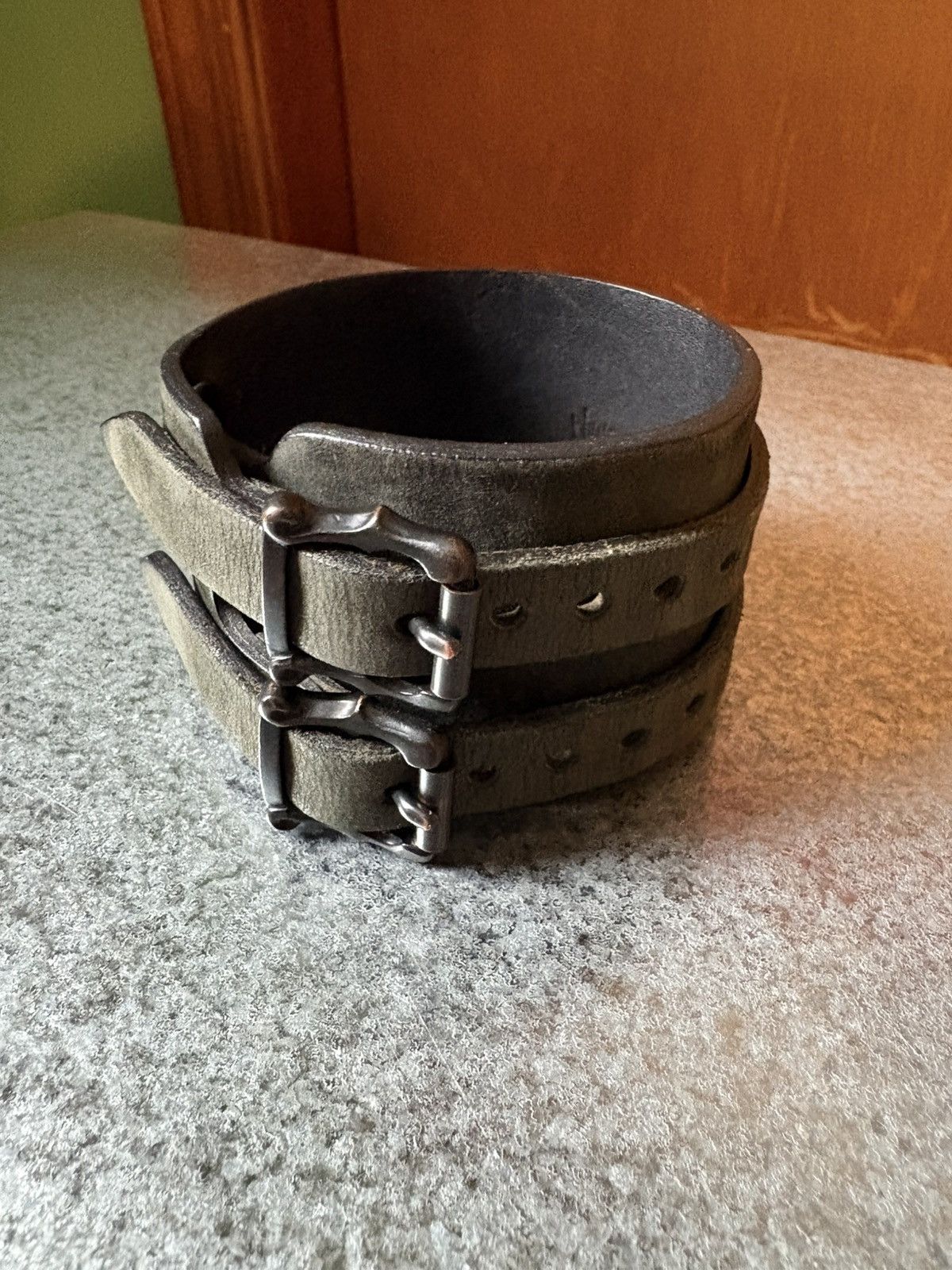 アクセサリー NUMBER (N)INE 07SS leather belt bangle Number (N)ine Skinny Leather Belt - Brown Belts, Accessories