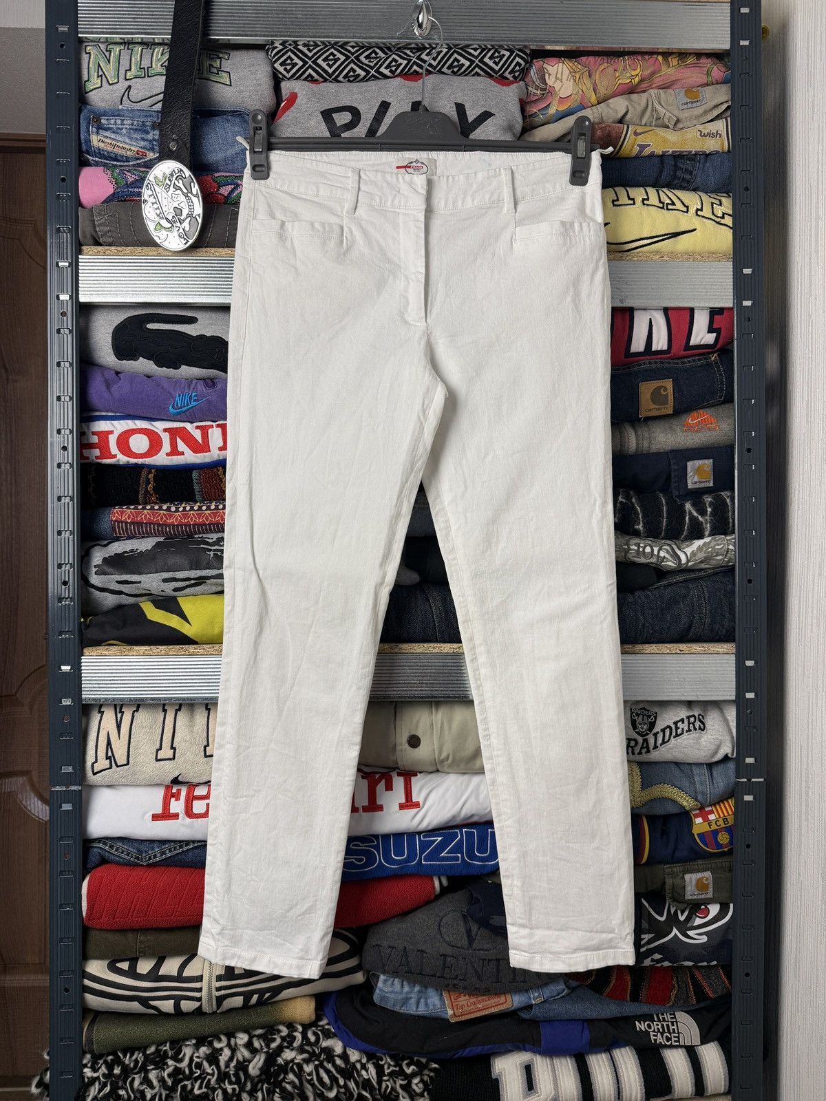 Prada Vintage Prada White Tab casual pants Size 30" / US 8 / IT 44 - 1 Thumbnail