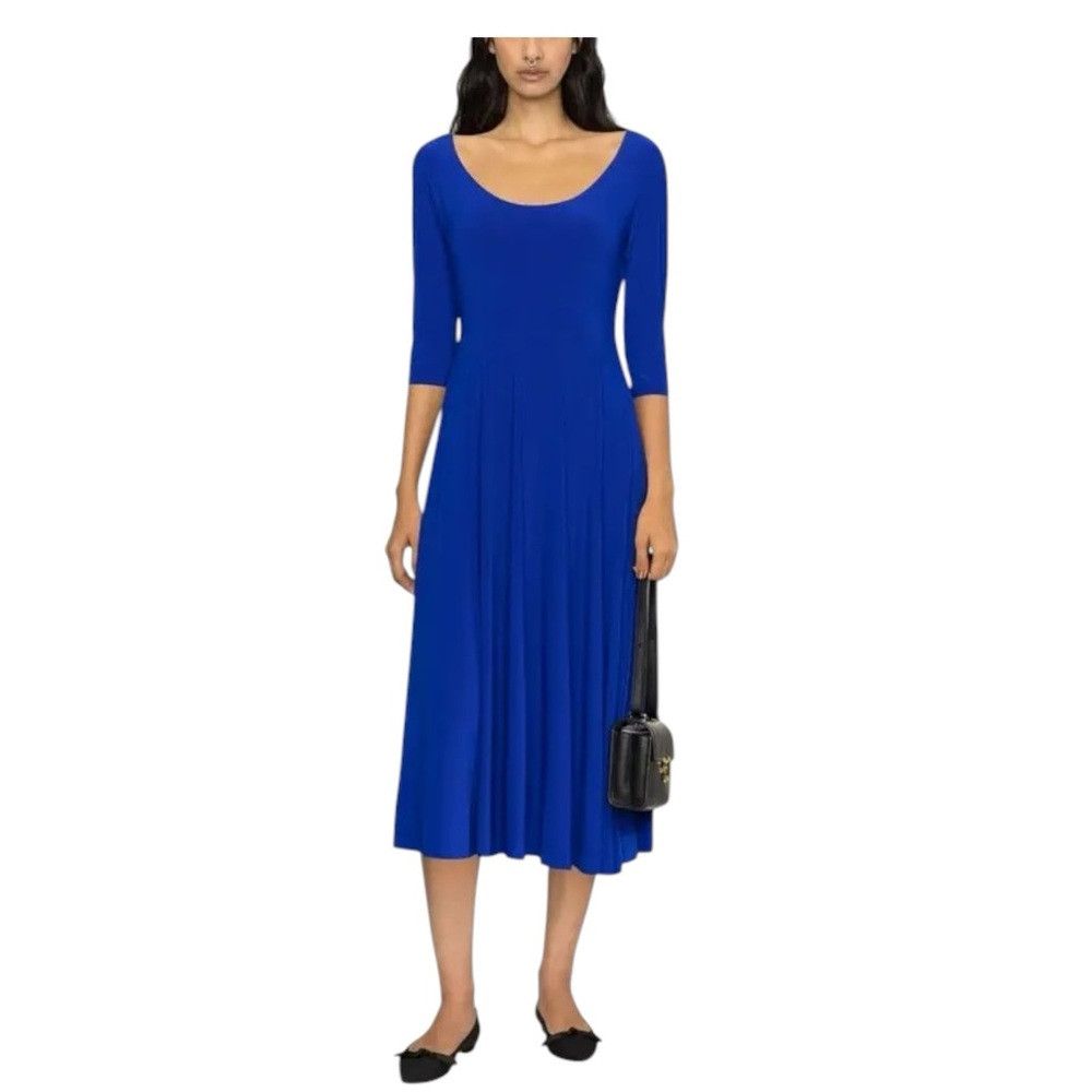 Norma Kamali Norma Kamali Long Sleeve Reversible Scoop Neck Flared Cobal Size XS / US 0-2 / IT 36-38 - 1 Thumbnail