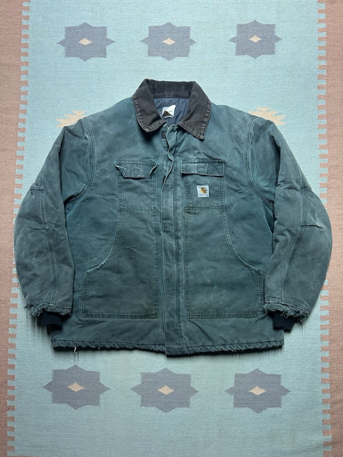 Vintage Vtg Carhartt J22 HTG Arctic Work Jacket Hunter Green Fade XL Size US XL / EU 56 / 4 - 1 Thumbnail