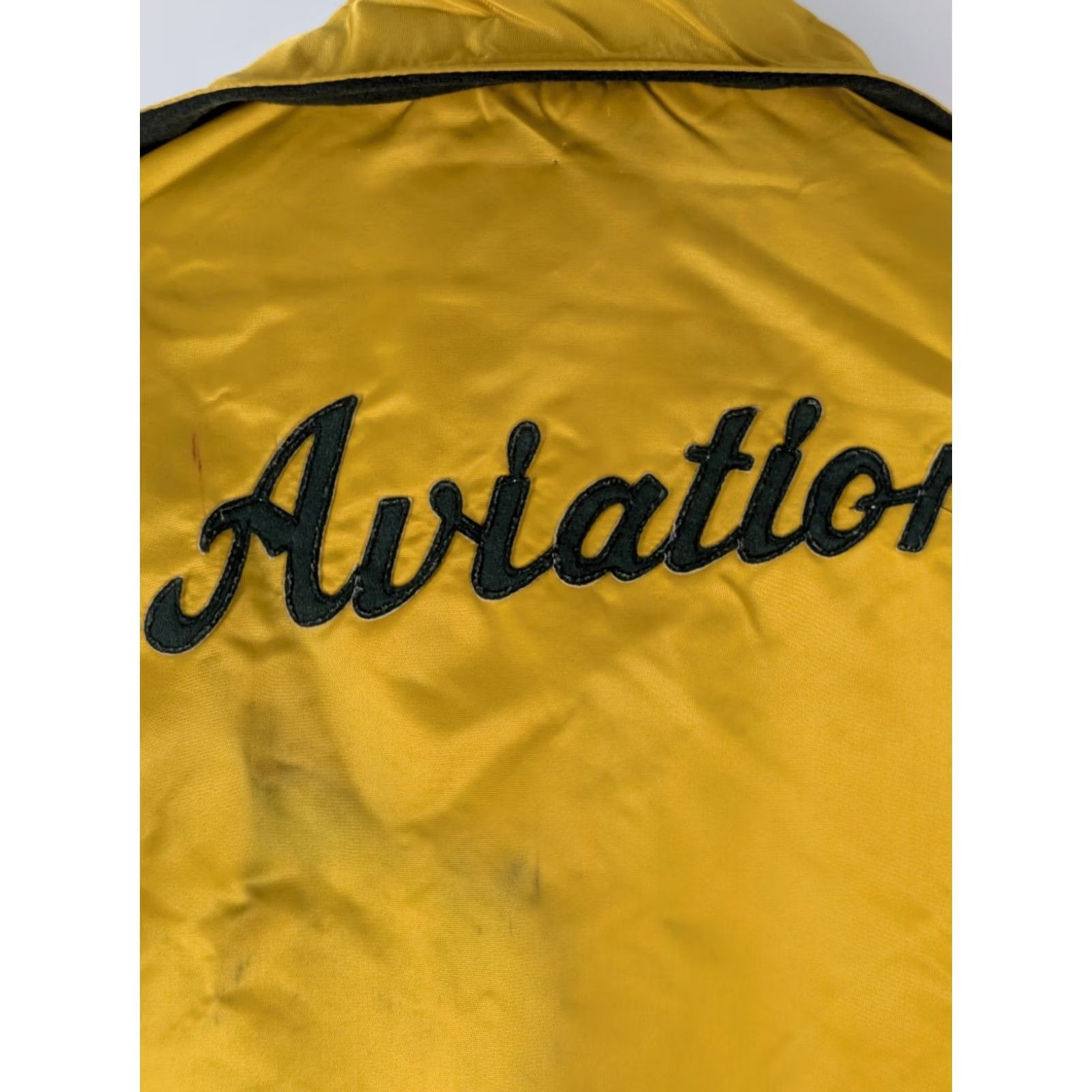 CO VINTAGE Hewitt Mfg Co AVIATION Reversible Letterman Varsity Jacket USA Wool Nylon 1950s 46" Chest Golden Yellow Green Mens Women? Size US S / EU 44-46 / 1 - 7 Thumbnail