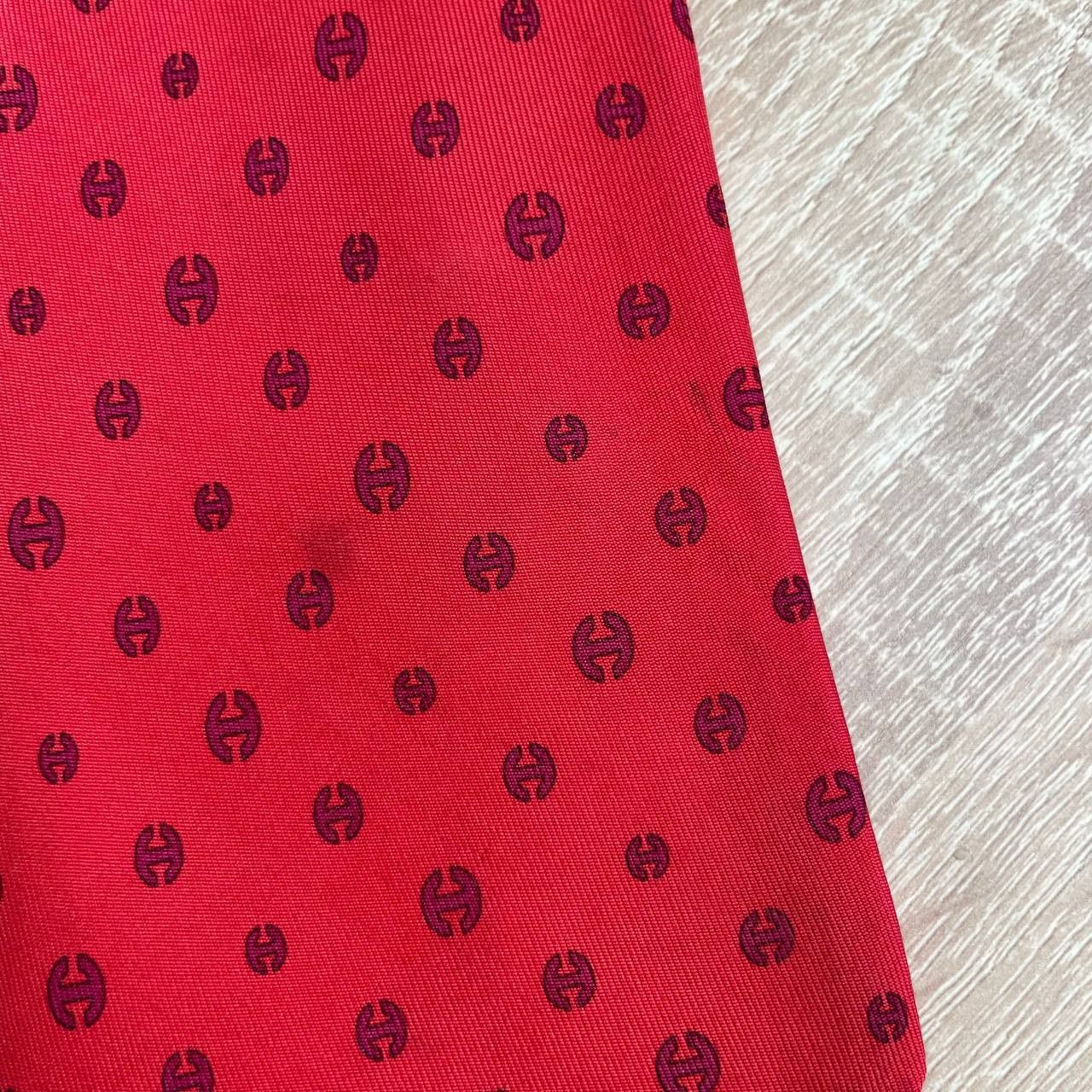 Hermes Hermes Paris Silk Tie 5361 OA Geometry Red Size ONE SIZE - 5 Thumbnail