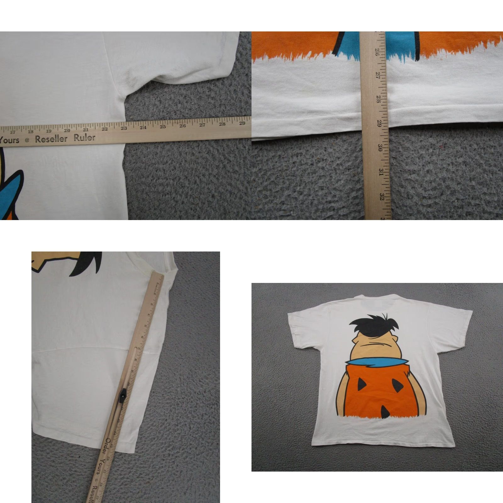 Tultex VTG 90s The Flintstones Fred Flintstone Shirt Double Sided Single Stitch XL Unisex Cotton Graphic Tee White 1990s Mens Womens Boys Girls Size US XL / EU 56 / 4 - 8 Thumbnail