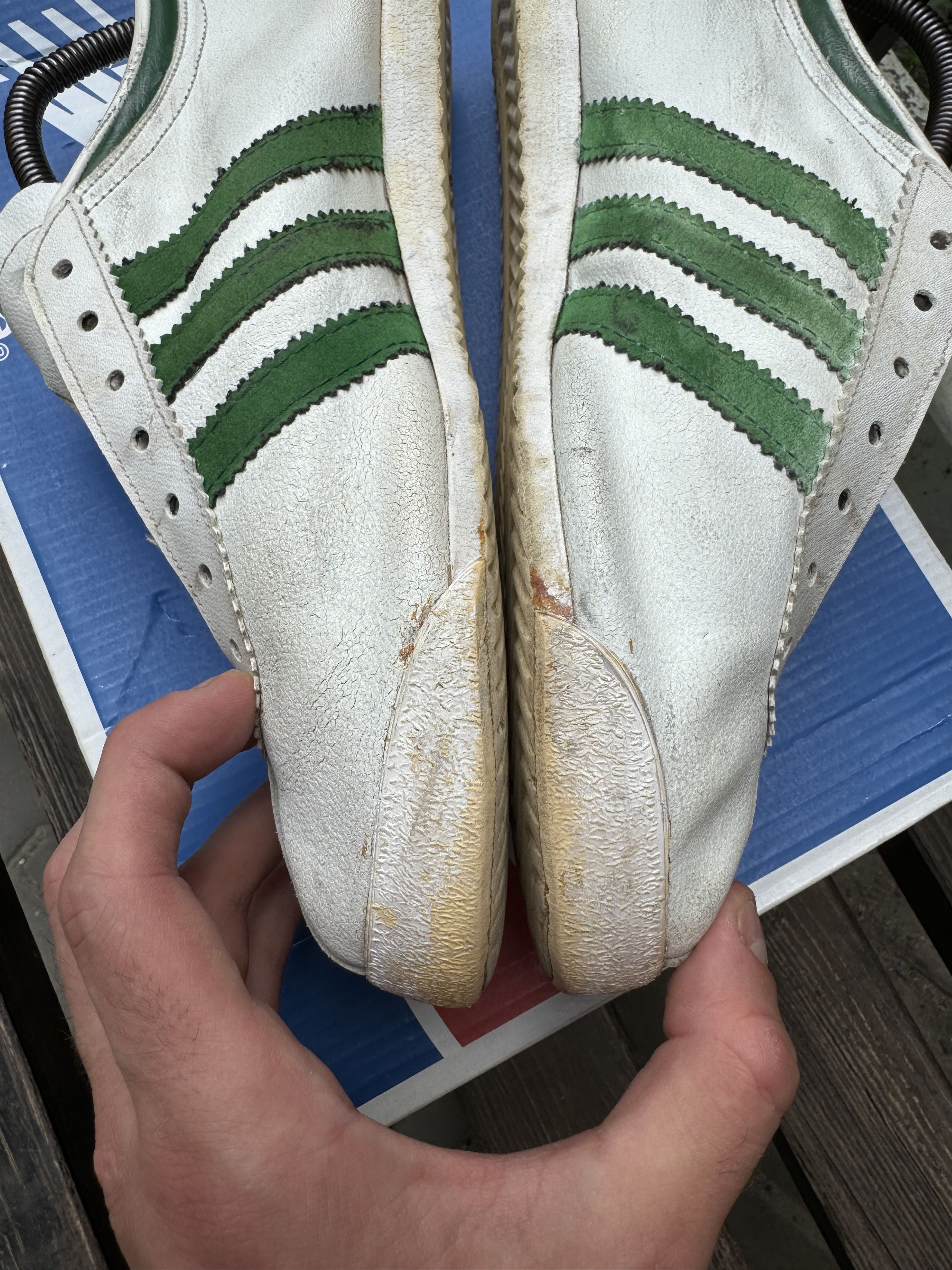 Adidas × Vintage Vintage Adidas Record Leather Sneakers Made in France Sz 8 Size US 8.5 / EU 41-42 - 10 Thumbnail