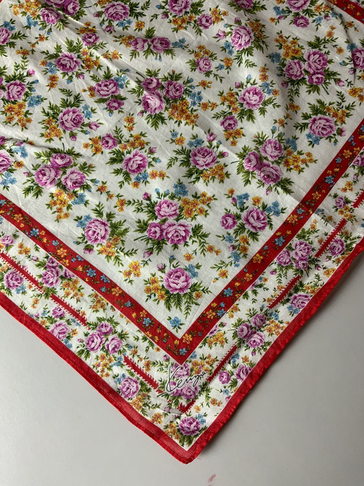 Japanese Brand Kenzo Flower Bandana Handkerchief Size ONE SIZE - 6 Thumbnail