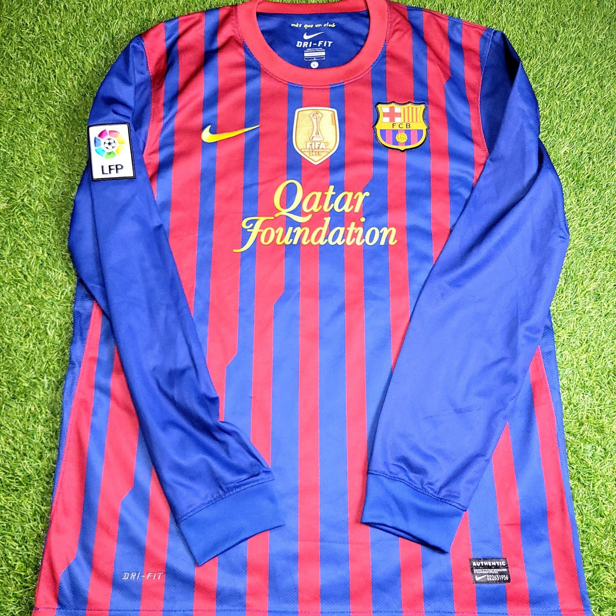 Nike Messi Barcelona 2011 2012 Long Sleeve Soccer Jersey Shirt L Size US L / EU 52-54 / 3 - 2 Thumbnail