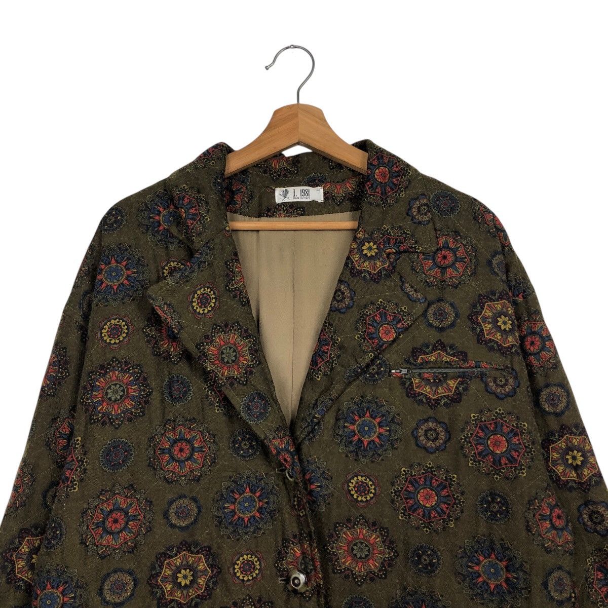 Vintage Button Jacket FullPrint Floral I 1981 Made in Italy