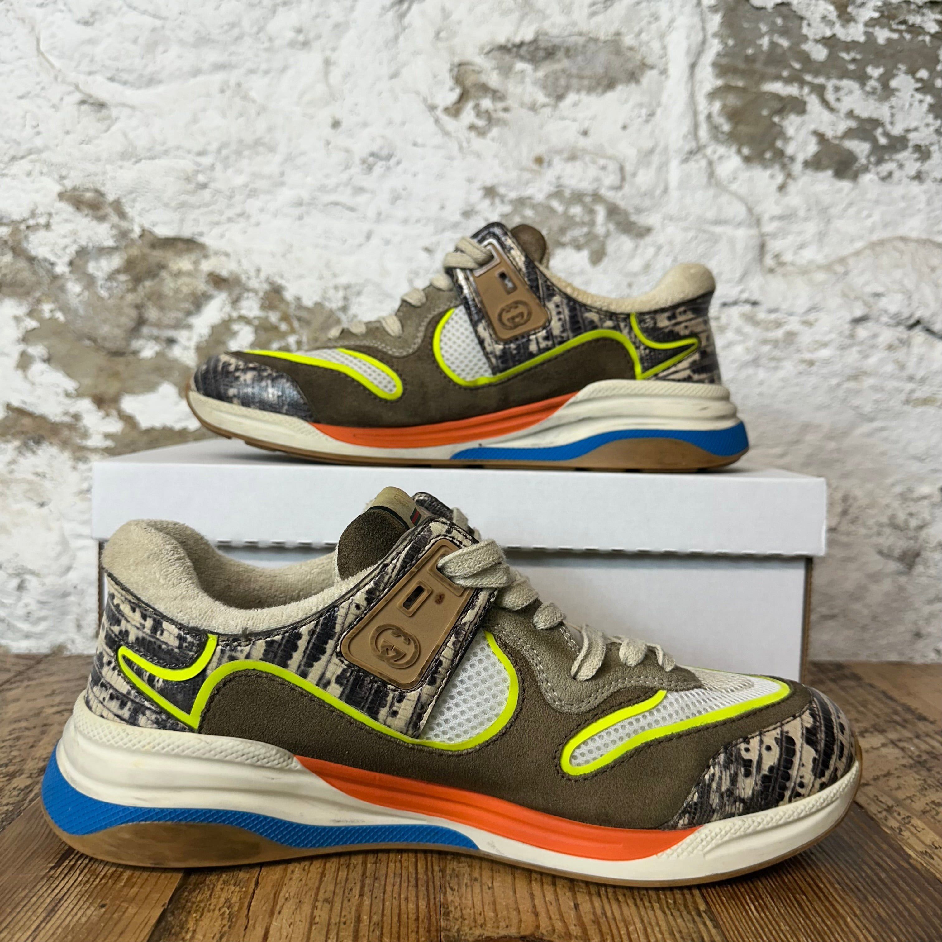 Gucci Gucci Ultrapace Brown Cream Sneaker Sz 8.5 Size US 8.5 / EU 41-42 - 2 Thumbnail