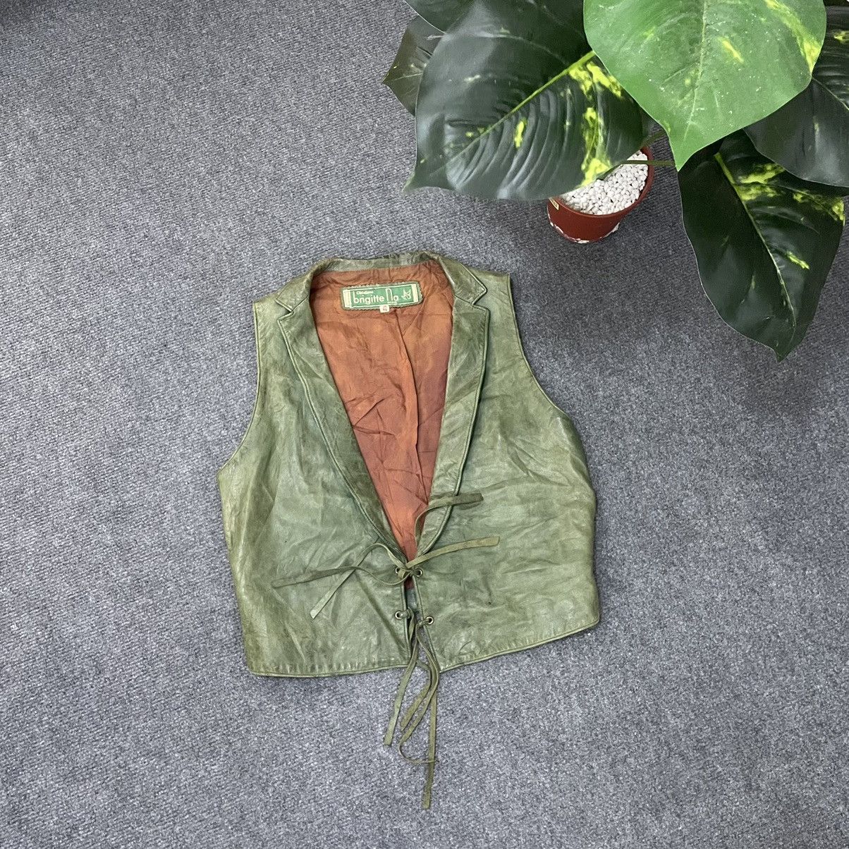Designer × Genuine Leather Vintage Brigitte Na Patina Genuine Leather Vest France Made Size US S / EU 44-46 / 1 - 1 Thumbnail