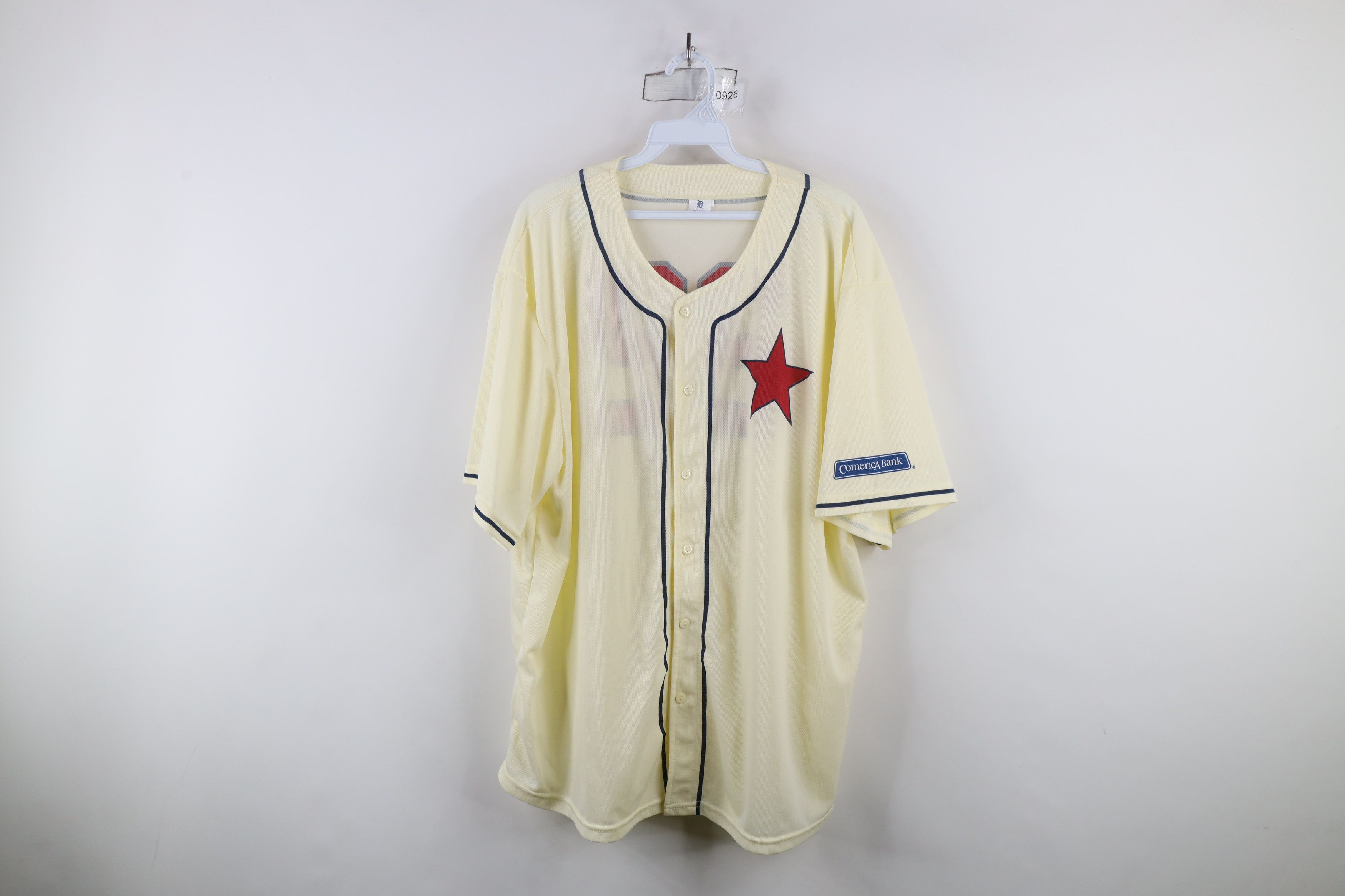 Vintage Y2K Detroit Stars Baseball Jersey Cream Polyester