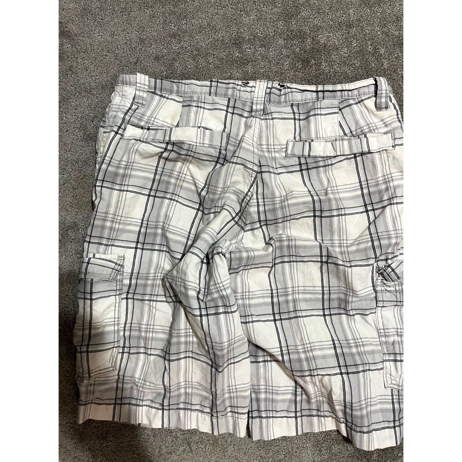 Vintage I.N.C. International Concepts Cargo Shorts Men 38 Gray Plaid 100% Cotton Casual Outdoor Size US 38 / EU 54 - 3 Thumbnail