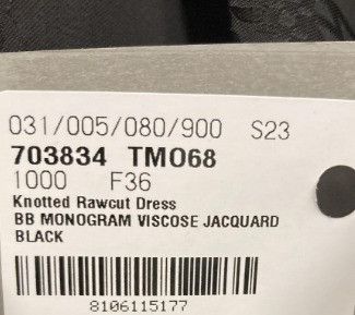 Balenciaga o1in1g1024 BB Monogram Knotted Rawcut Dress in Black Size XS / US 0-2 / IT 36-38 - 6 Thumbnail