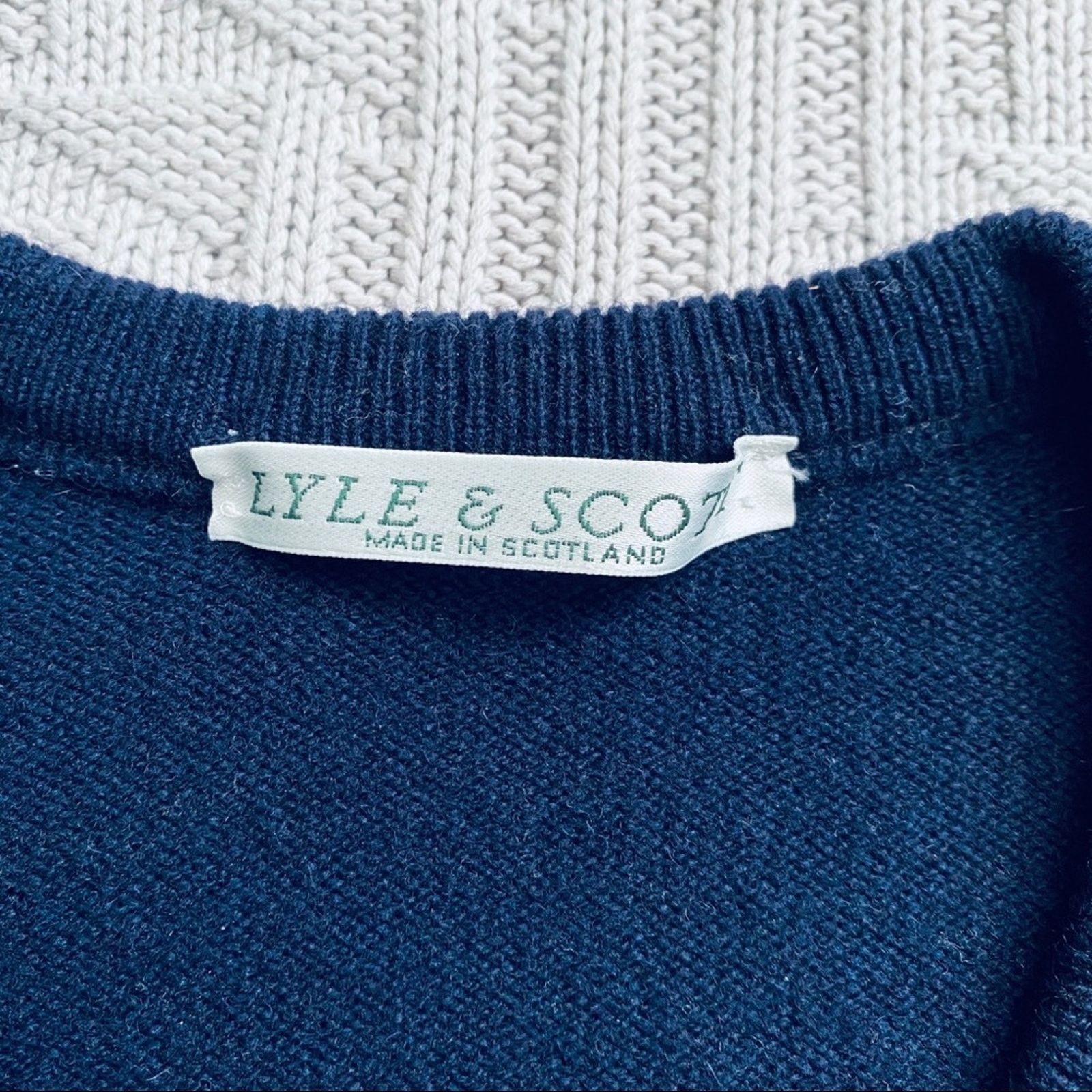 Lyle & Scott Vintage Lyle & Scott blue Scottish wool sweater Size US L / EU 52-54 / 3 - 5 Thumbnail