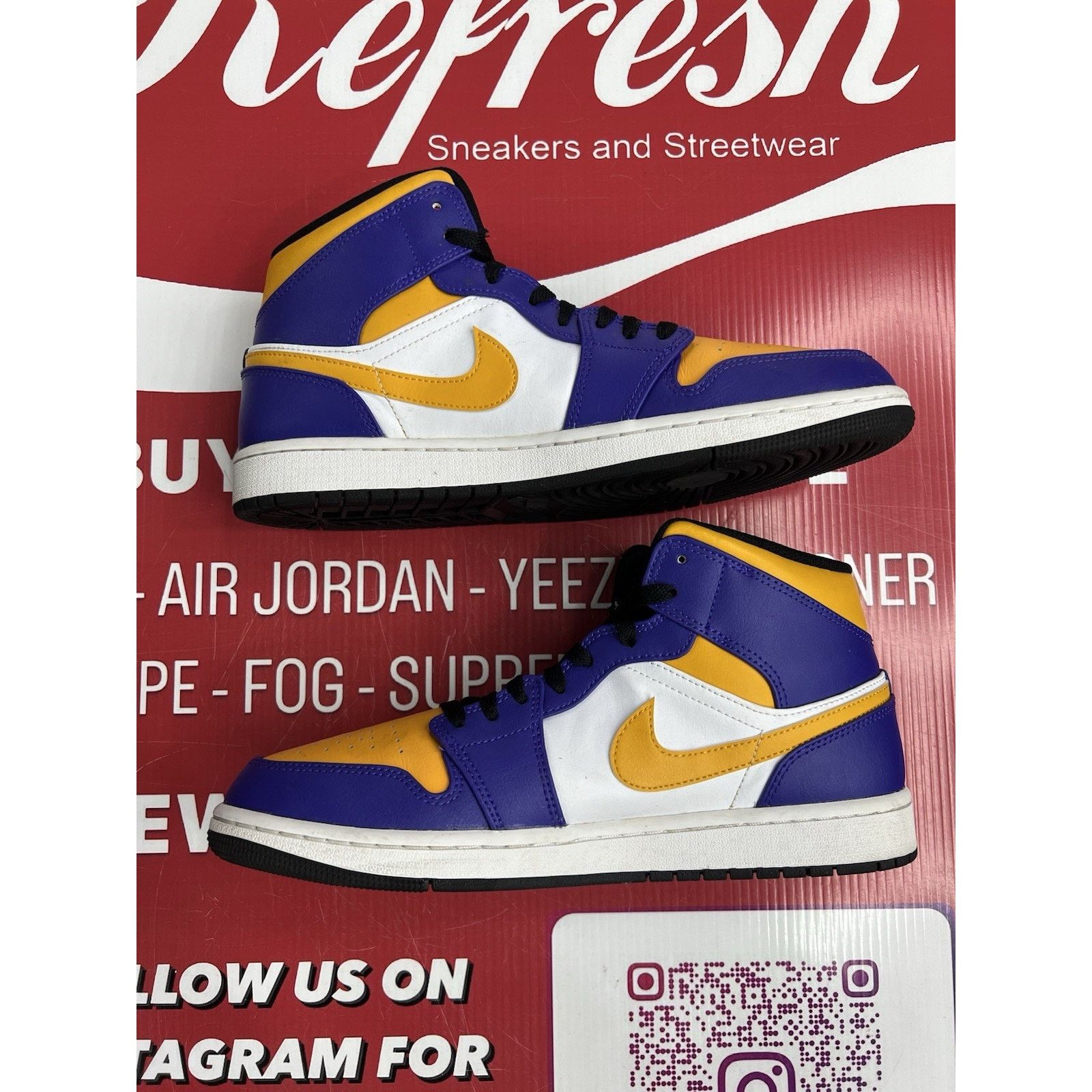 Jordan Brand Air Jordan 1 Mid Lakers (2022) Size 11 (DQ8426-517) Size US 11 / EU 44 - 3 Thumbnail