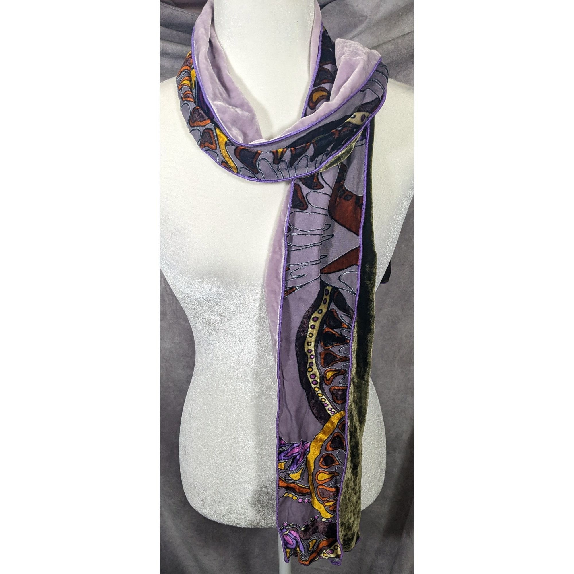 Other Abstract Purple Butterfly Burnt Velvet Tube Scarf Size ONE SIZE - 11 Thumbnail