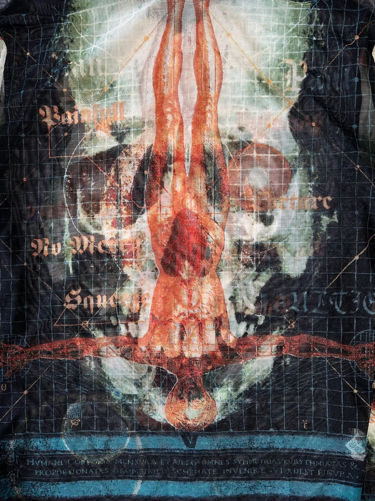 Jean Paul Gaultier SS1996 Cyber Skull Mesh Turtleneck Size XL / US 12-14 / IT 48-50 - 3 Thumbnail