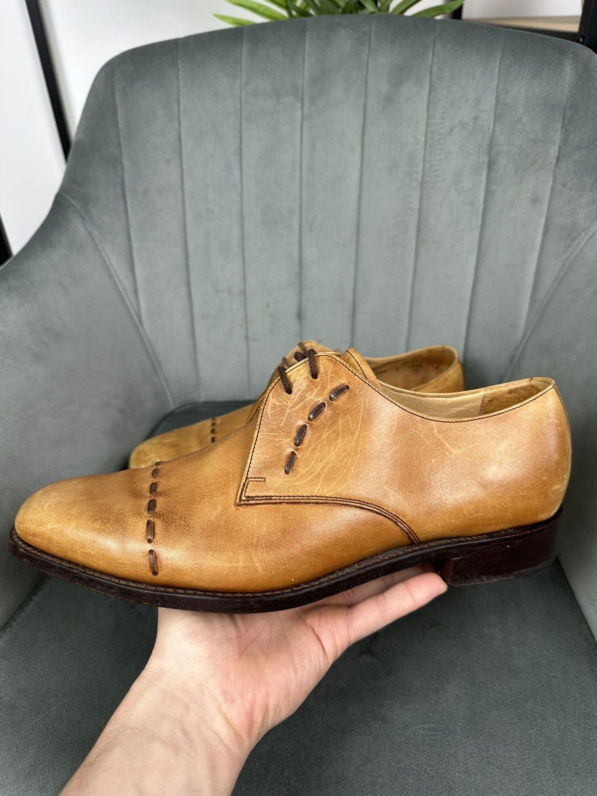 Barker × Handmade Barker London Leather Handmade Shoes Men’s 9 Size Size US 9 / EU 42 - 4 Thumbnail