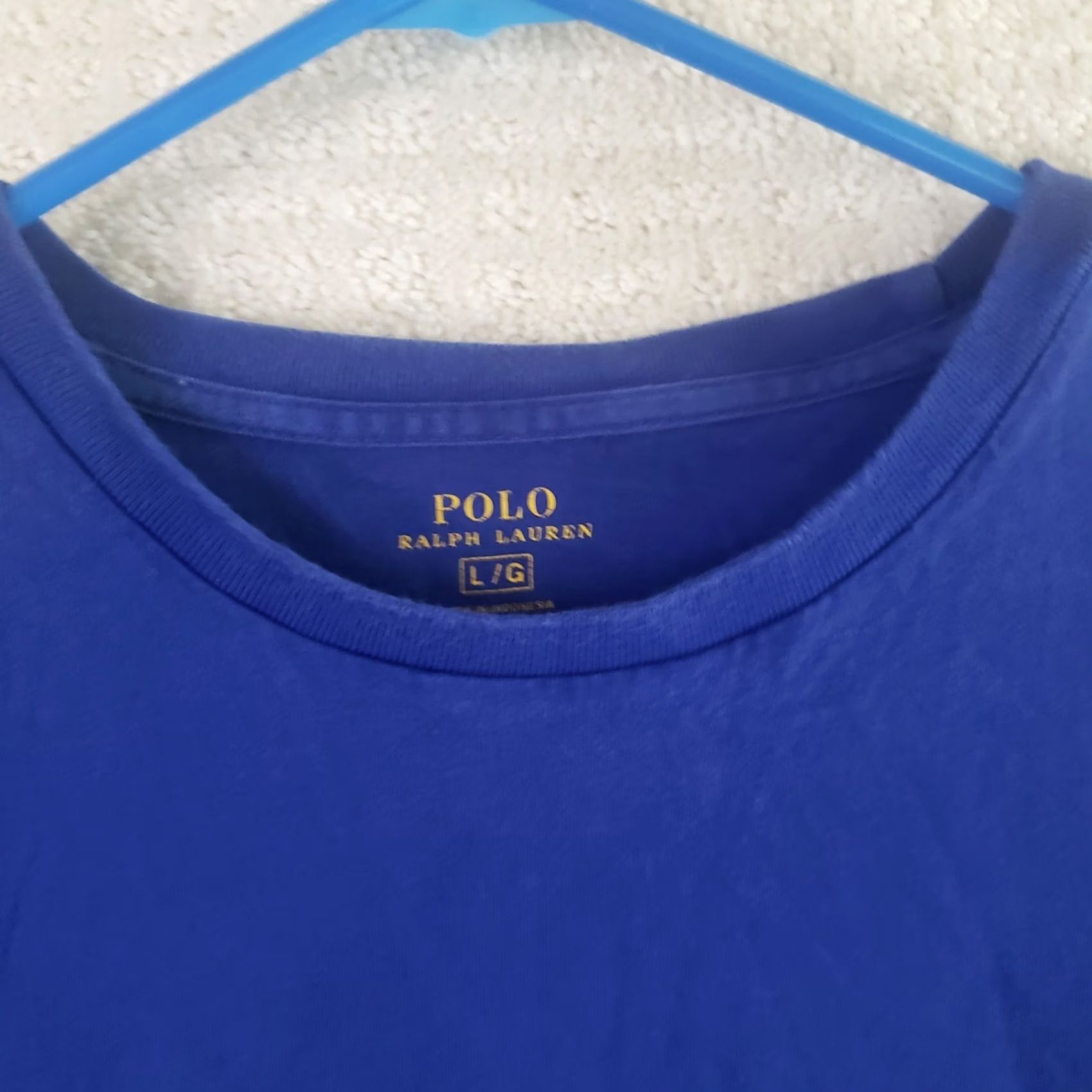 Polo Ralph Lauren Polo Ralph Lauren Shirt Mens L Blue Short Sleeve Logo Crew Neck Classic Fit Size US L / EU 52-54 / 3 - 4 Thumbnail