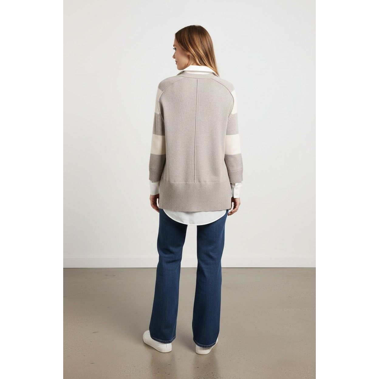 Brochu Walker Brochu Walker Striped V Neck Layered Pullover Sweater. Size Size XS / US 0-2 / IT 36-38 - 4 Thumbnail