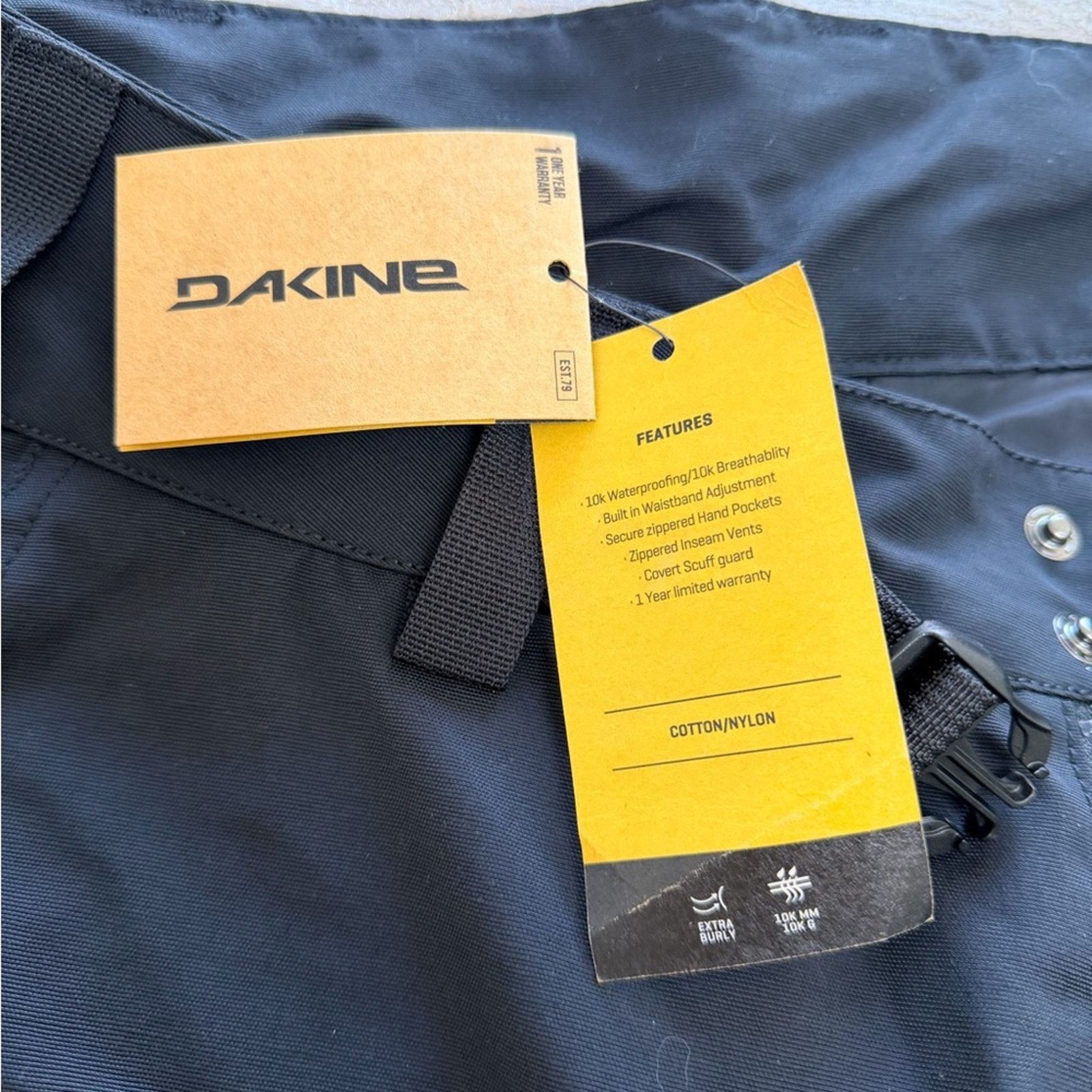 Dakine NWT! Dakine Unisex A-1 Black Snow pants, Size S Size 27" / US 4 / IT 40 - 5 Thumbnail