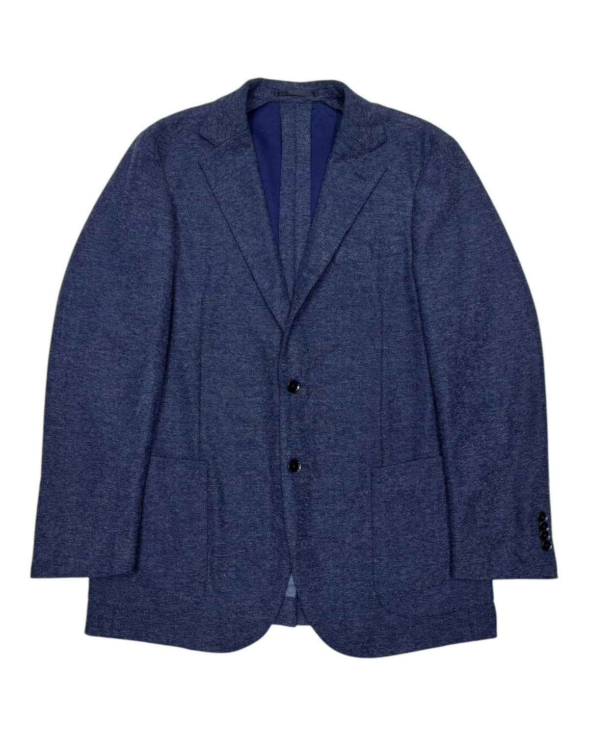 Issey Miyake Vintage Christian Orani “Classic Navy Textured Blazer” Size US M / EU 48-50 / 2 - 2 Thumbnail