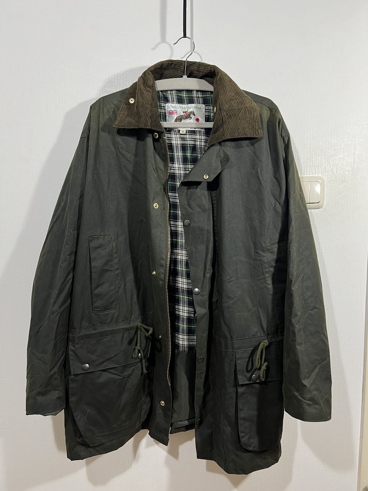 image of Outdoor Life x Vintage Country Leisure Outdoor Waxed Jacket in Green, Men's (Size XL)