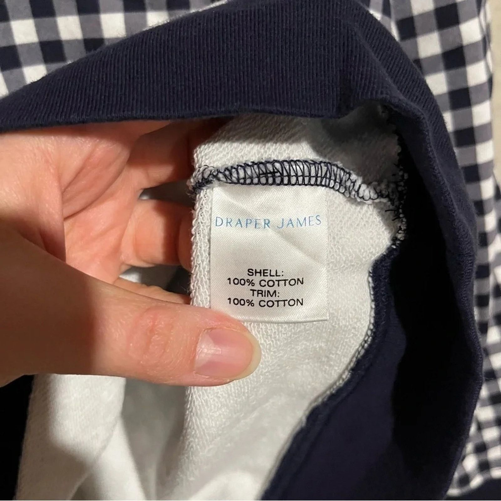 Other Draper James Sweatshirt Women’s Size M Natalie Gingham Navy Size M / US 6-8 / IT 42-44 - 4 Thumbnail
