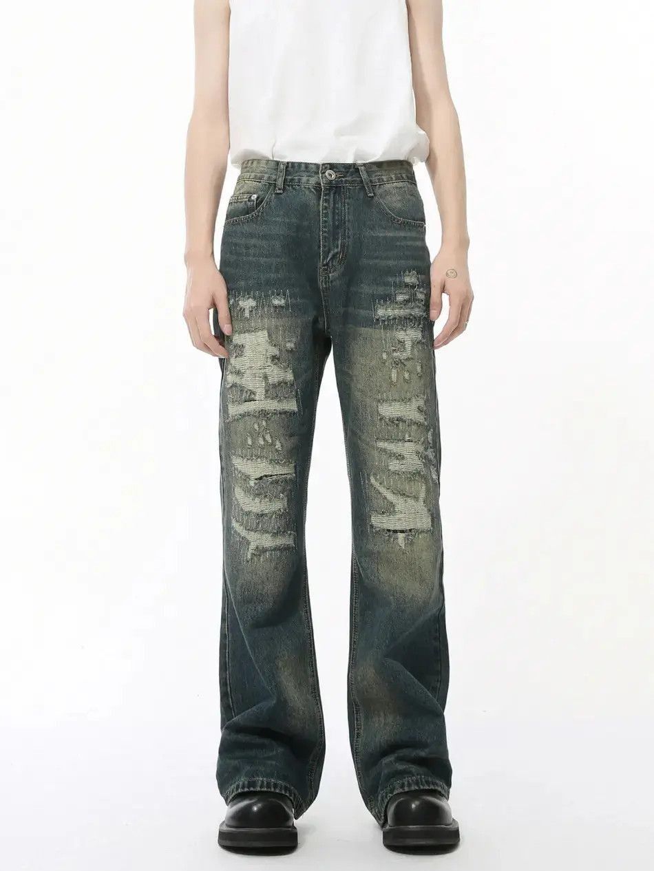 Japanese Brand Retro loose high street micro flared jeans Size US 32 / EU 48 - 4 Thumbnail