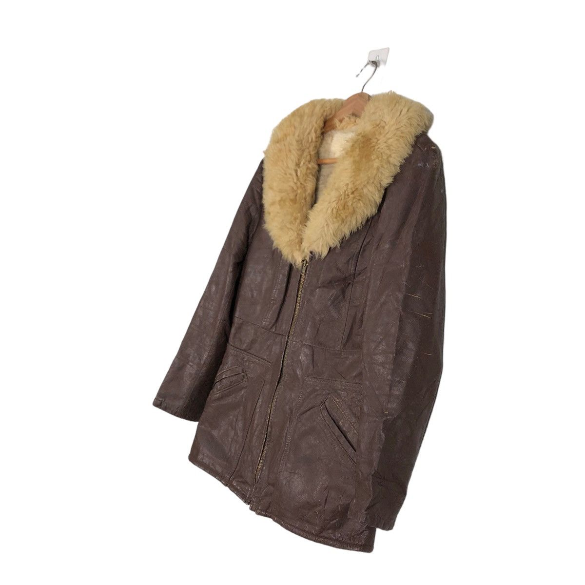 Japanese Brand 🔥Vintage Leather Jacket Biker Mink Fur Collar Racing Size US M / EU 48-50 / 2 - 2 Thumbnail