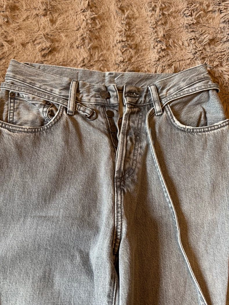 Acne Studios Acne Studios Wide-leg washed grey distressed belted jeans Size 25" / US 0 / IT 36 - 2 Thumbnail
