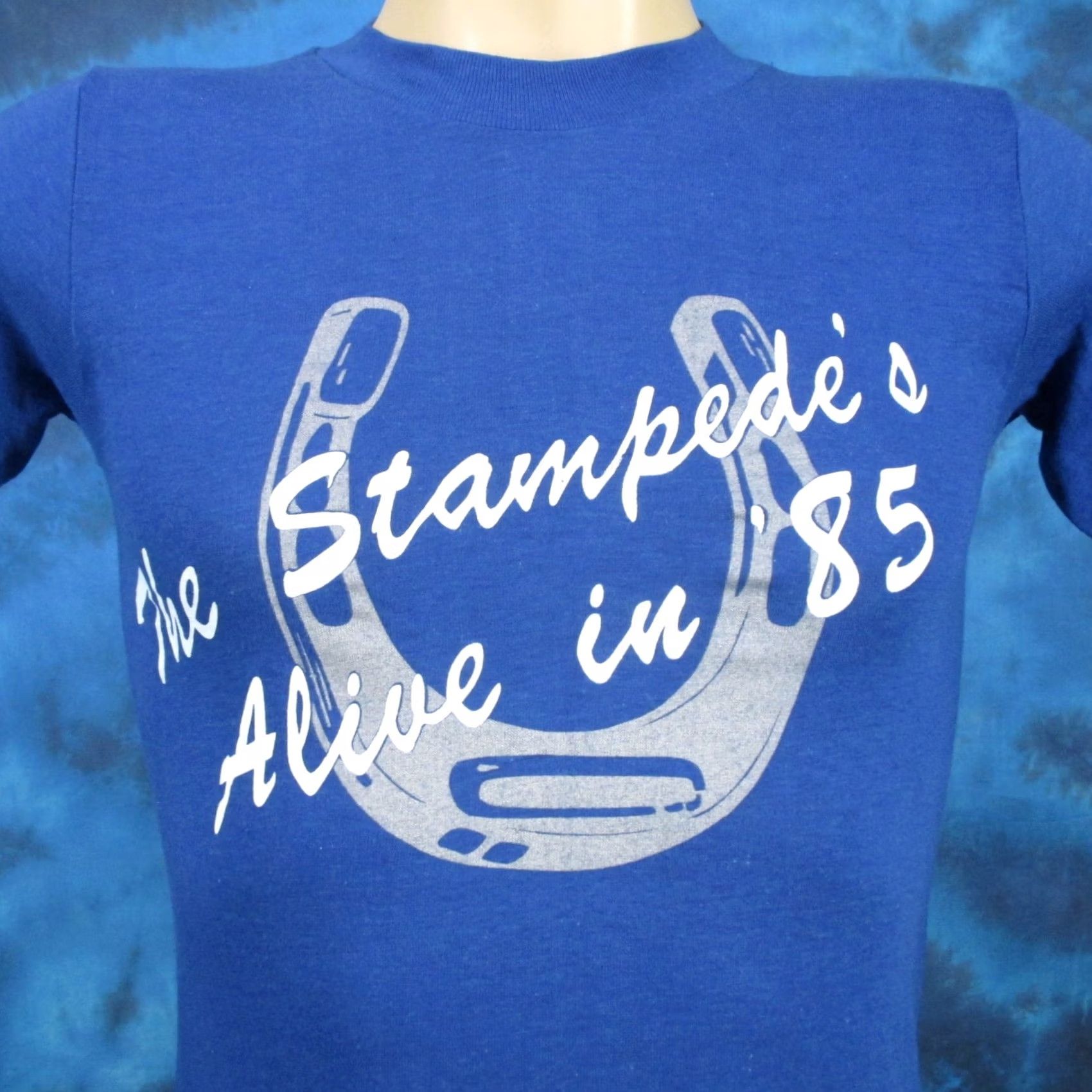 Vintage vtg 1985 Mid South Wrestling Stampede T-Shirt XS Blue Sport T Shirt Mens 80s 90s Vintage Wide Collection Size US XS / EU 42 / 0 - 4 Thumbnail
