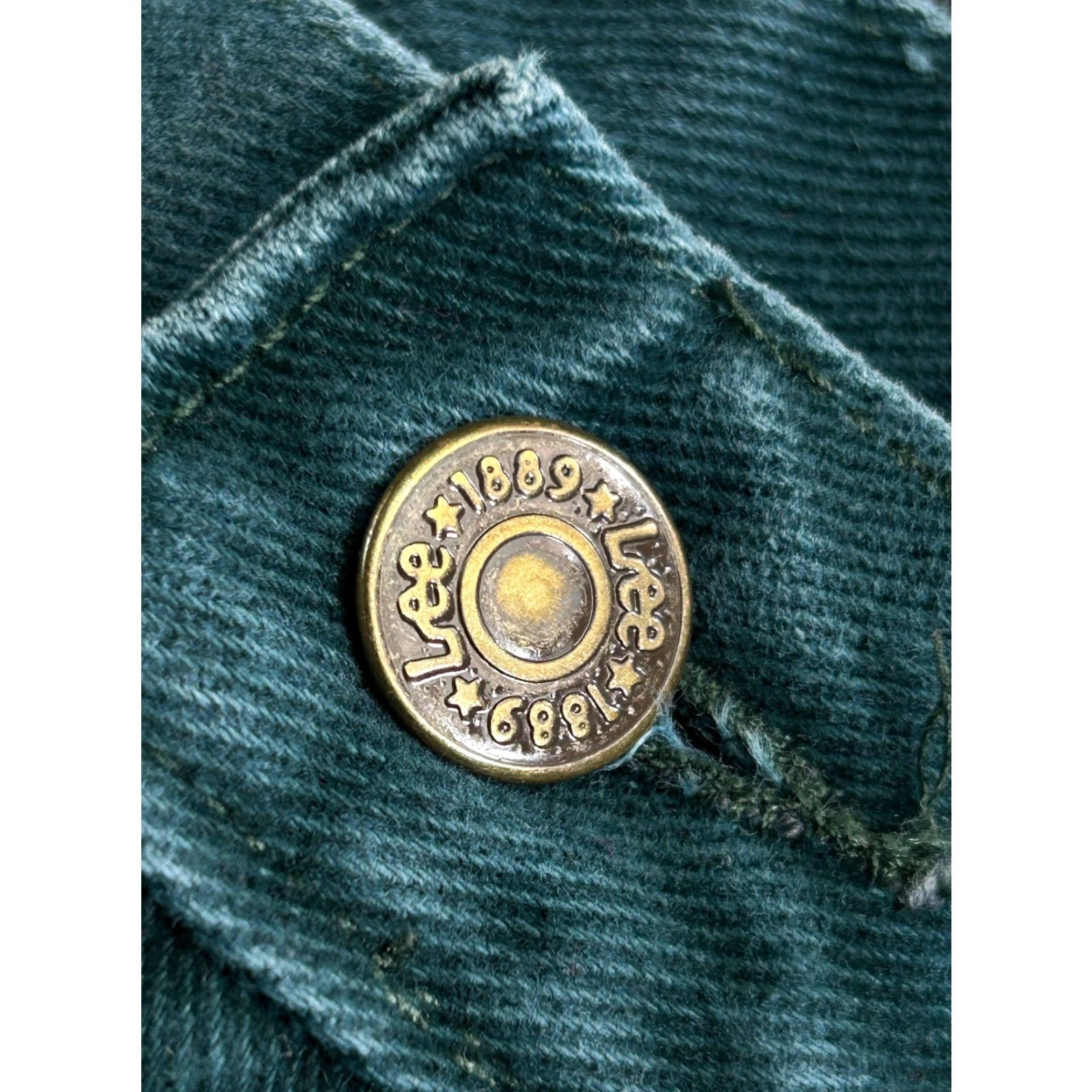 Lee VINTAGE Lee Jeans 12 Green Hi Rise Mom 80s 90s Made in USA Size 34" / US 12 / IT 48 - 5 Thumbnail