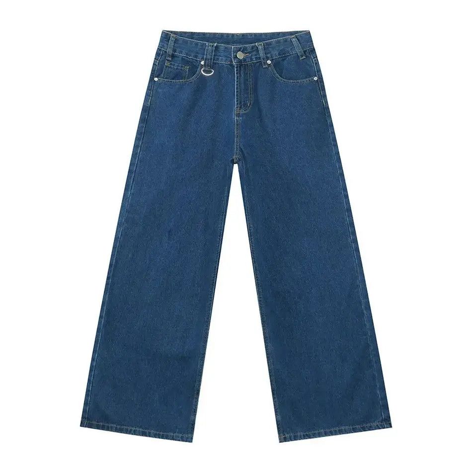 Japanese Brand Retro loose solid color wide leg jeans Size US 32 / EU 48 - 6 Thumbnail