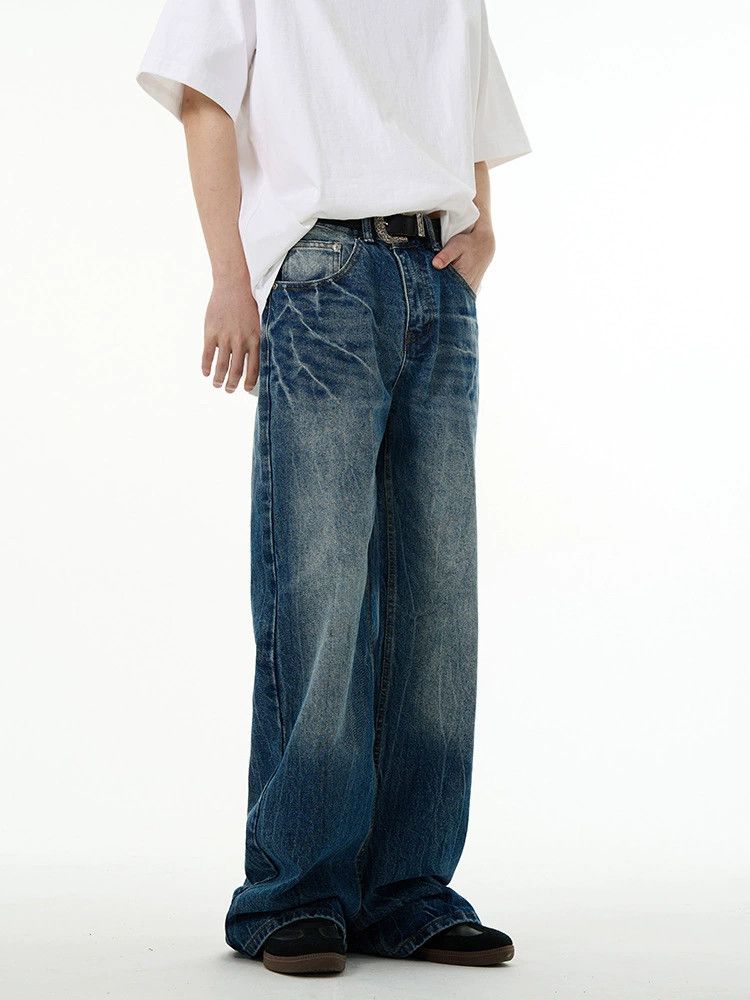 Jean American retro loose lightning washed flared jeans for men Size US 32 / EU 48 - 2 Thumbnail