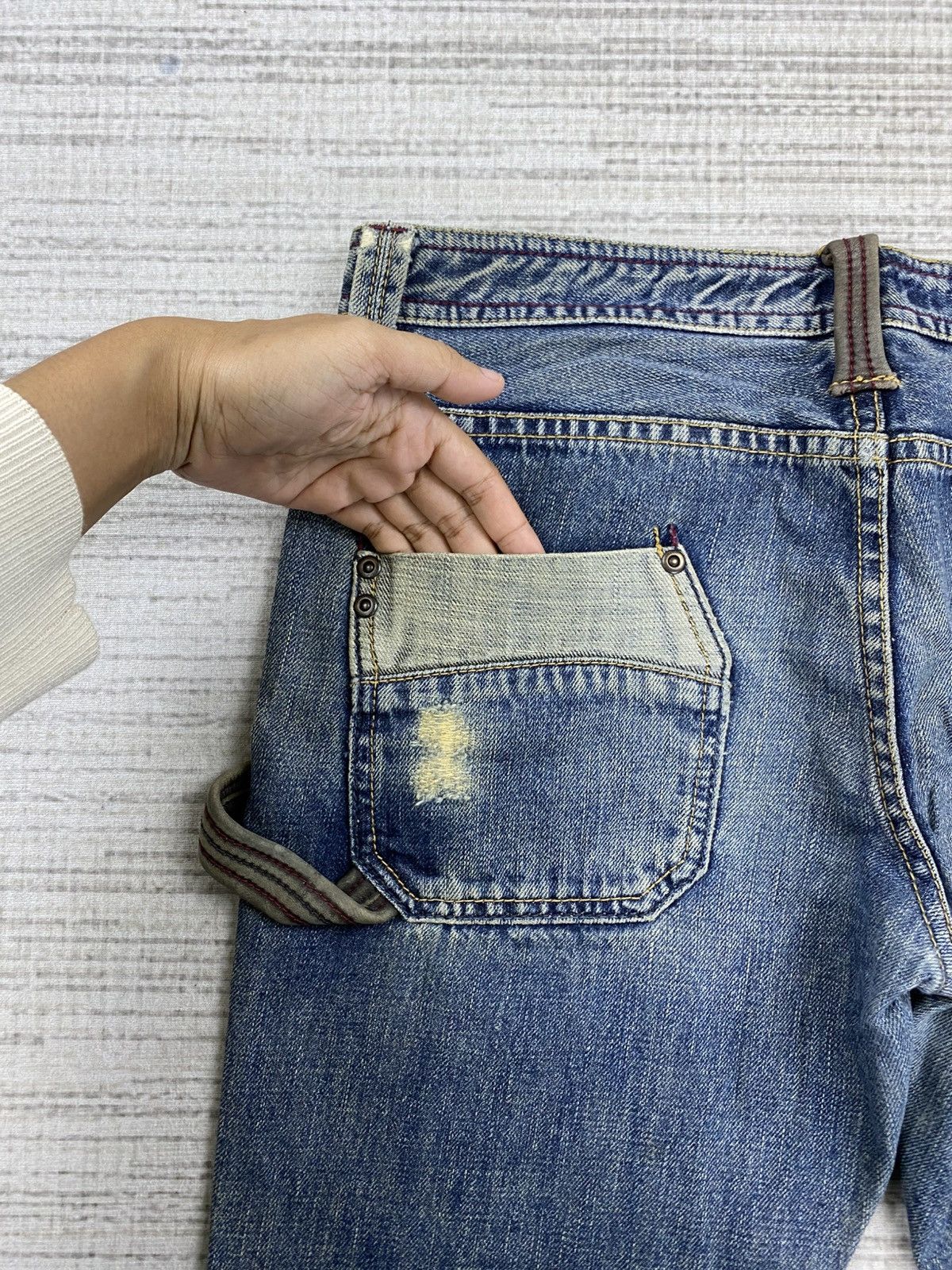 14th Addiction × Le Grande Bleu (L.G.B.) × Vintage Vintage Back Number Japan Carpenter Denim Pants Size US 31 - 13 Thumbnail