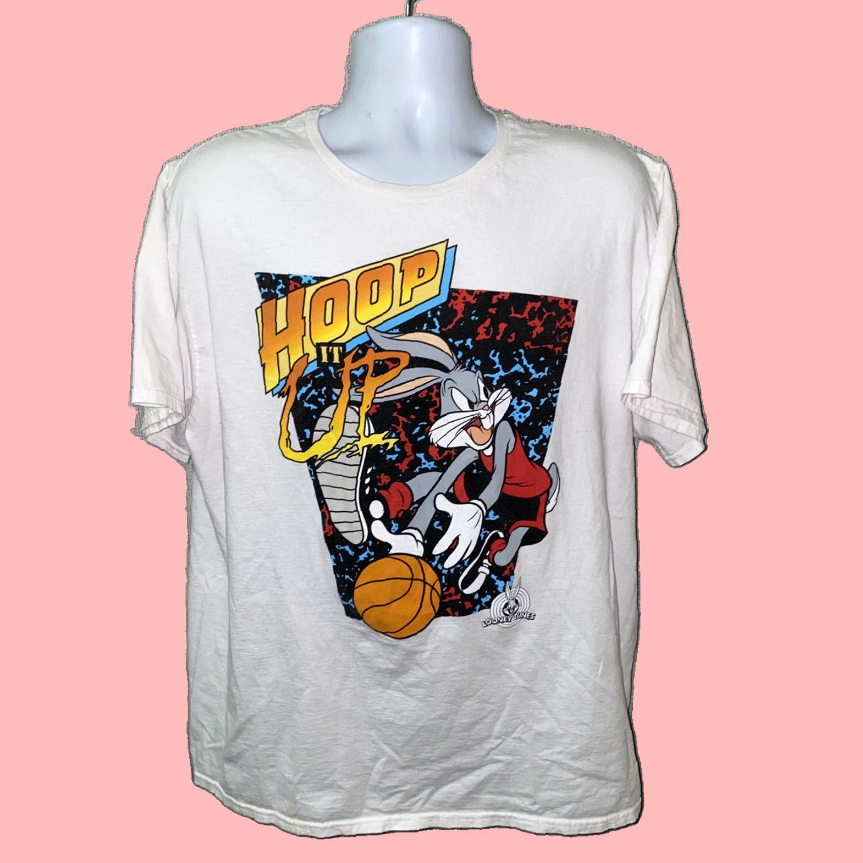 Vintage Looney Tunes Warner Bros Mens Short Sleeve T-Shirt White 2XL Cartoon Graphic Tee Mens Size US 39 - 1 Thumbnail