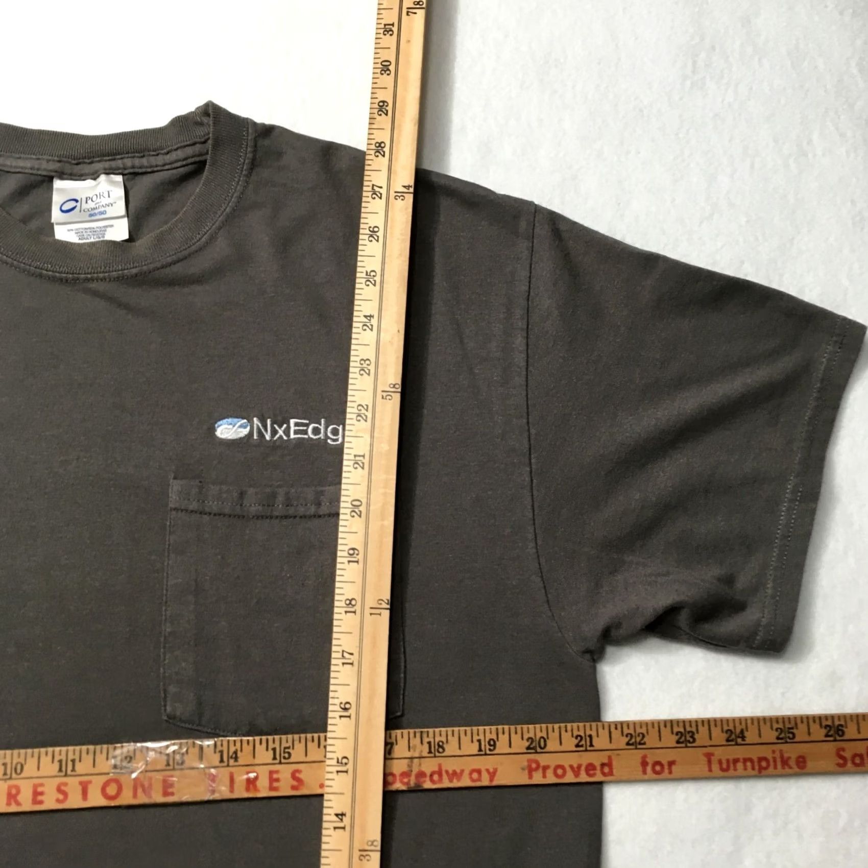 Vintage VINTAGE PORT T-Shirt Men Large Gray Pocket NX EDGE Semiconductor USA Tech Vintage Shirt Short Sleeve Cotton Logo 90s Size US L / EU 52-54 / 3 - 2 Thumbnail