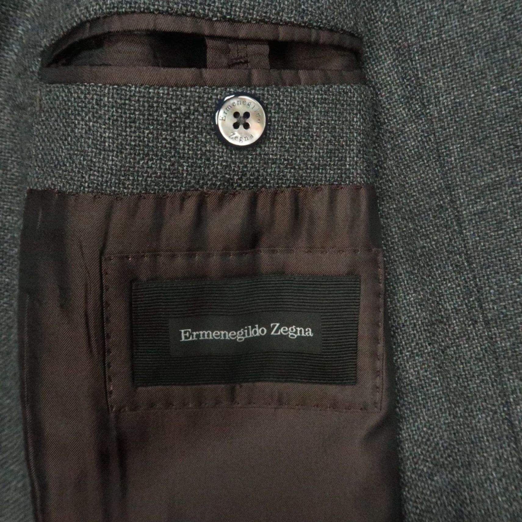 Ermenegildo Zegna Ermenegildo Zegna Jacket 46L Gray Wool Leather Elbow Patch Fairway Mens Size US S / EU 44-46 / 1 - 4 Thumbnail
