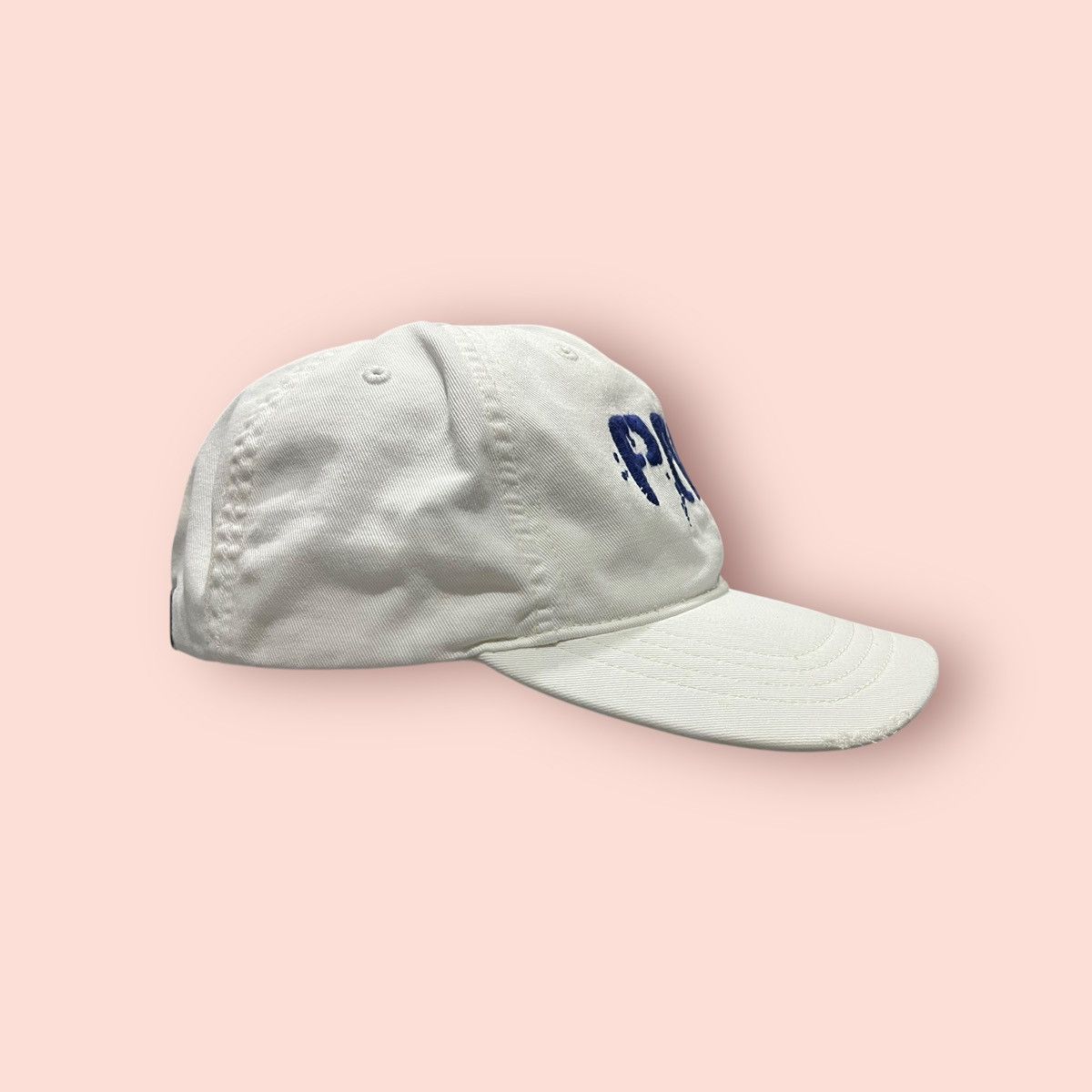 Polo Ralph Lauren × Ralph Lauren × Vintage VINTAGE POLO SPELL OUT DISTRESSED VISOR STRAPBACK CAP Size ONE SIZE - 8 Thumbnail