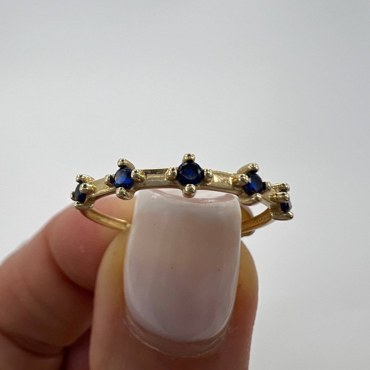 Other New 14K Solid Gold Ring Blue Gemstone Italy Size 7 Size ONE SIZE - 7 Thumbnail