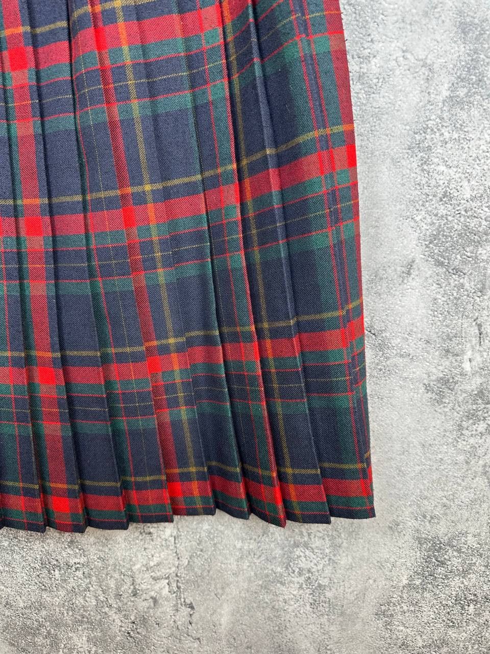 Vintage Highland Home Industries Check Tartan Pleated Kilt Skirt Size 32" / US 10 / IT 46 - 9 Thumbnail
