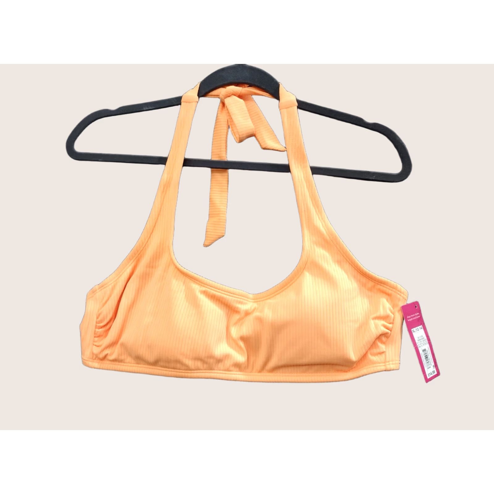 Vintage Xhilaration Women's Bandeau Bikini Top XL Orange Padded Swim Top Strap Solid 12-14 Women's Size XL / US 12-14 / IT 48-50 - 1 Thumbnail